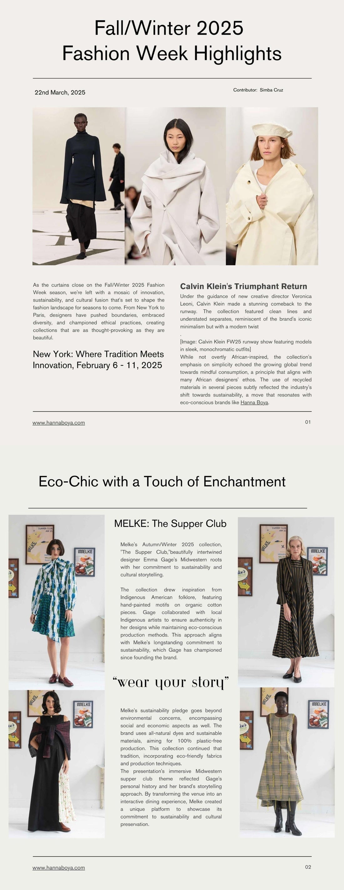 New York Fall/Winter 2025 Fashion Week Highlights