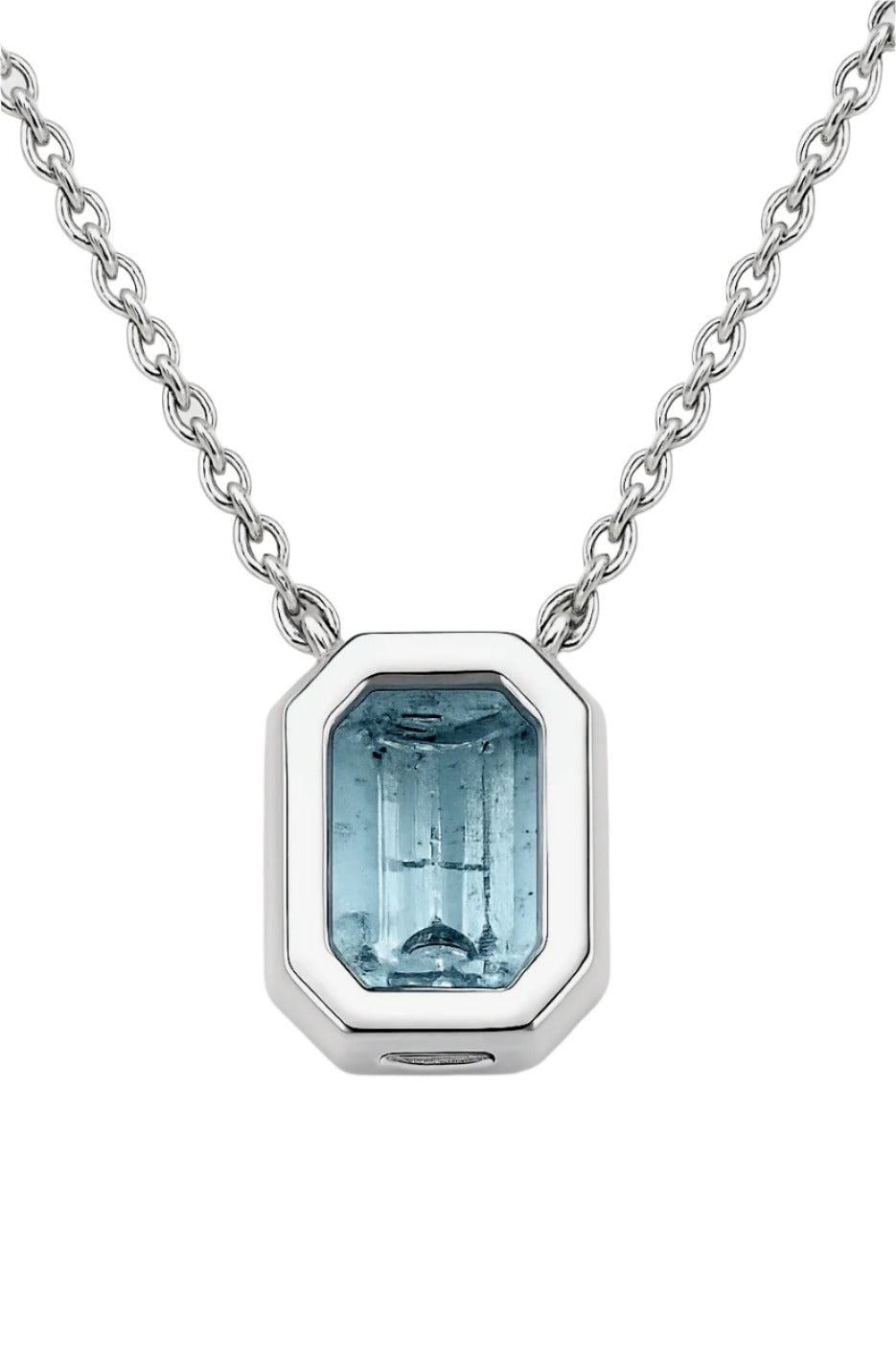 Rectangle Aquamarine Necklace Pendant
