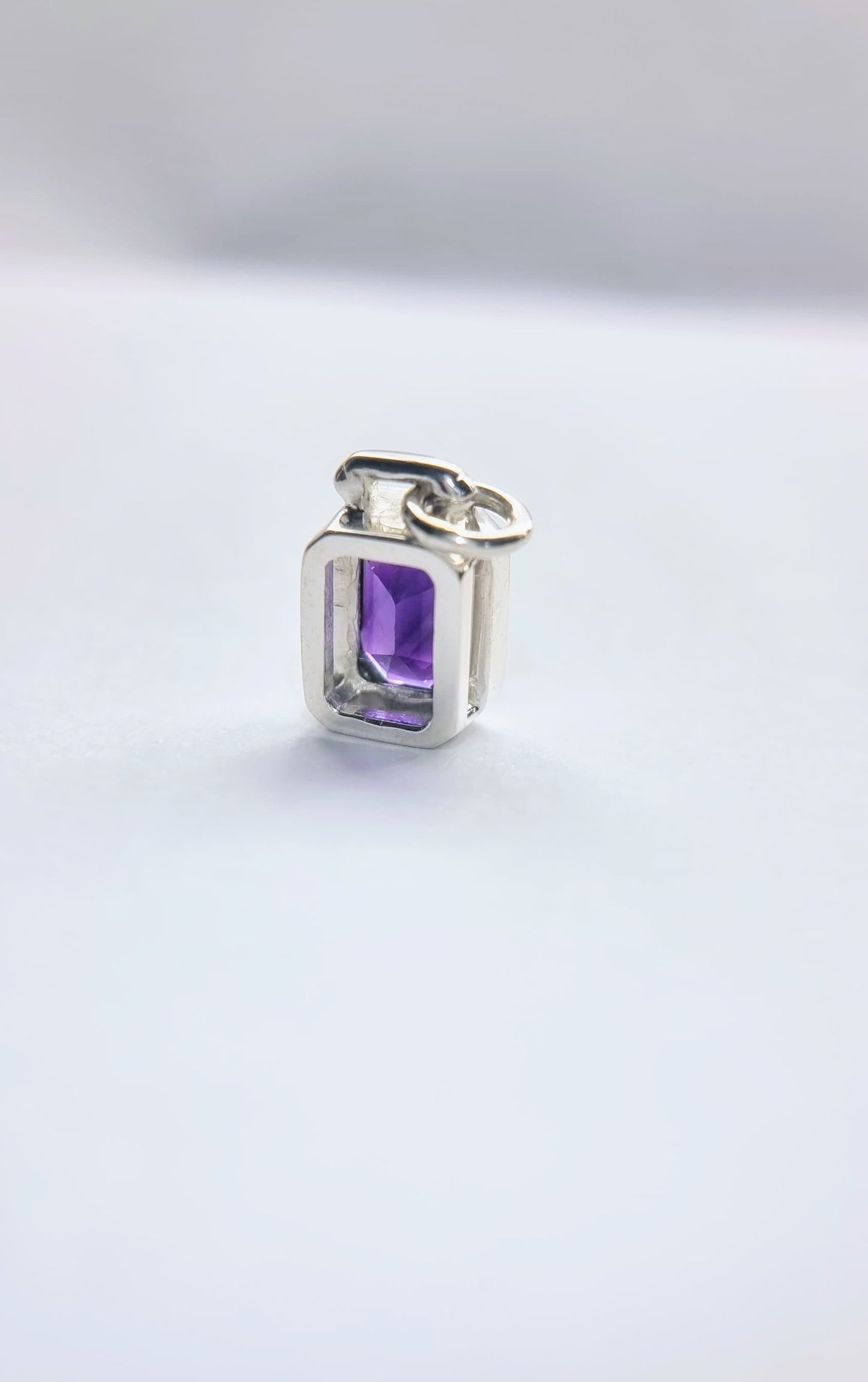 1.8ct Emerald-Cut Amethyst Sailor Pendant in Sterling Silver