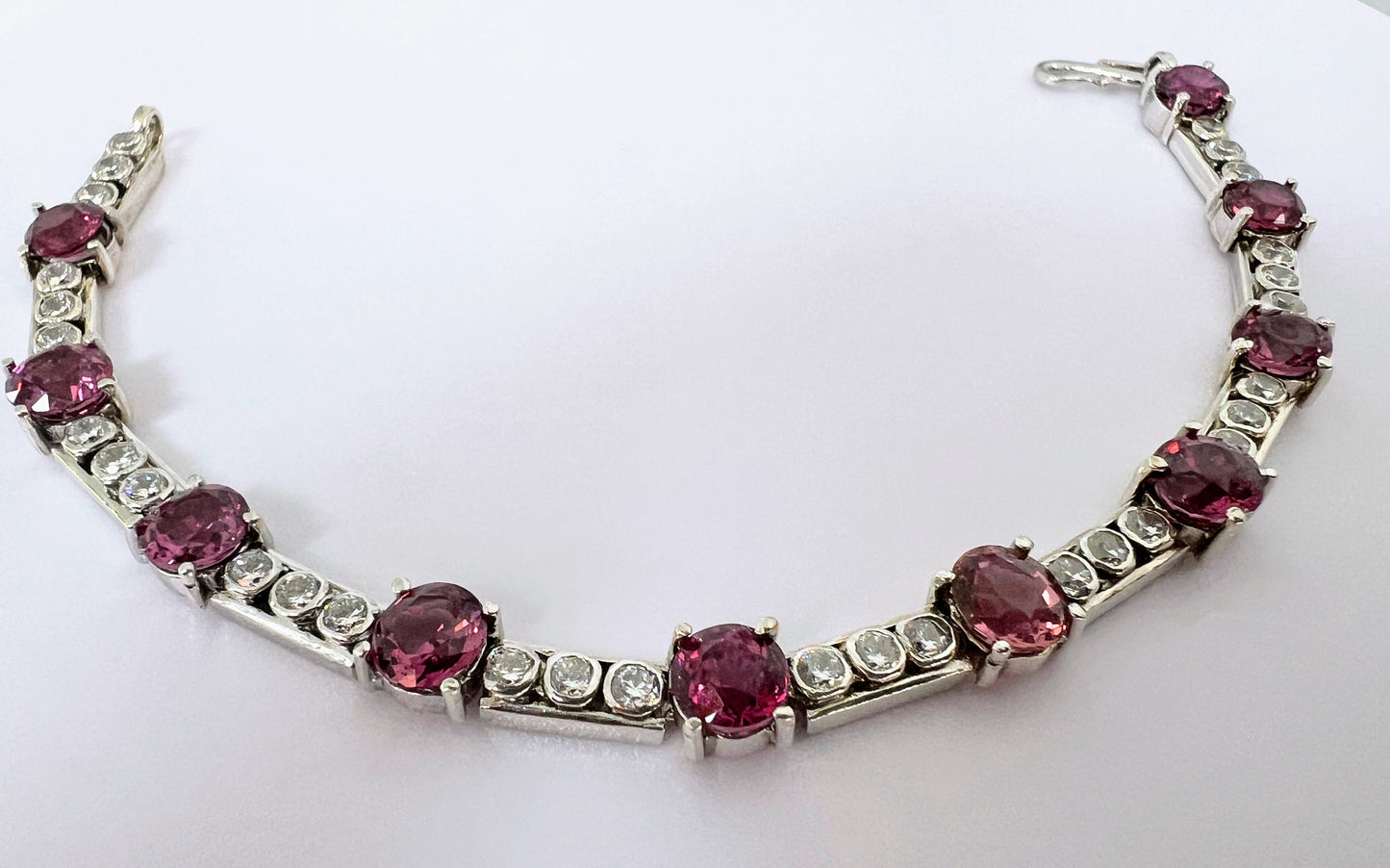 7.5ctw Natural Pink Tourmaline Tennis Bracelet - Hanna Boya