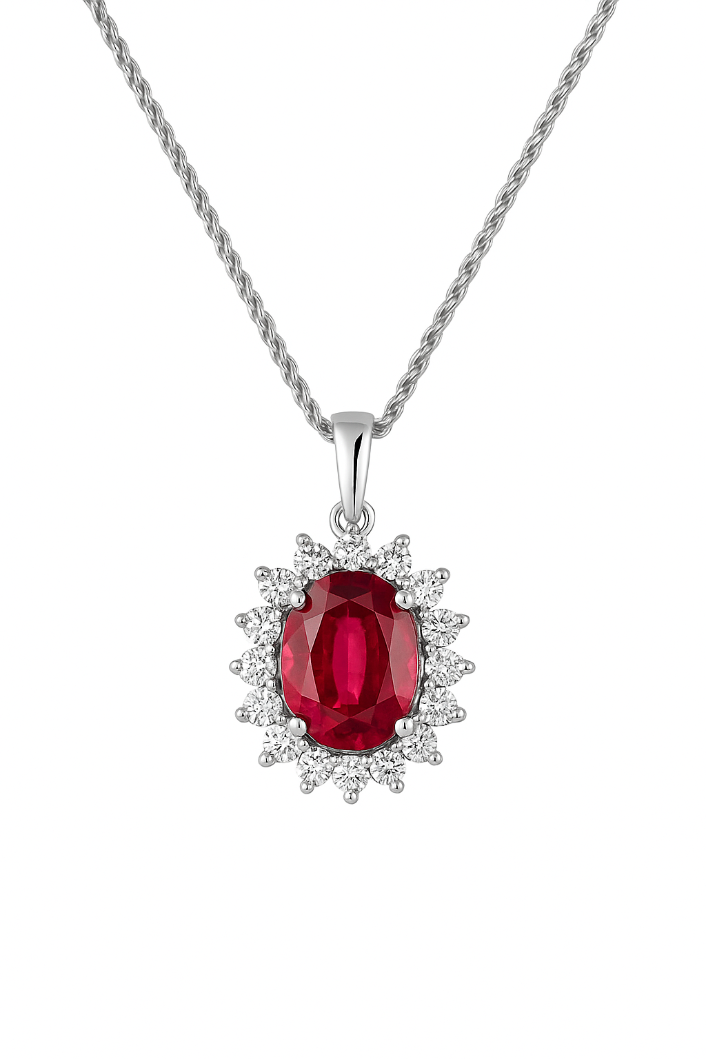 Pendentif tourmaline rose foncé ovale naturel 3ct