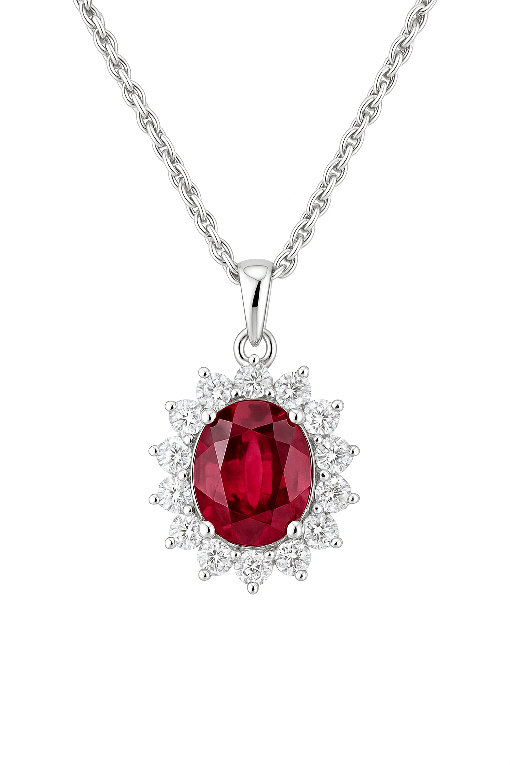 Pendentif tourmaline rose foncé ovale naturel 3ct