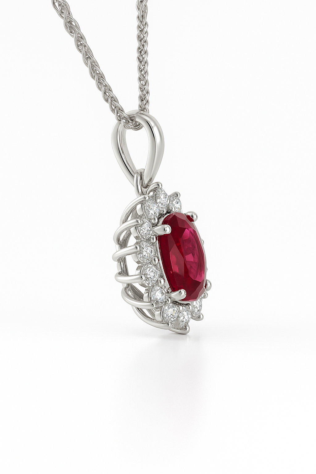 Pendentif tourmaline rose foncé ovale naturel 3ct