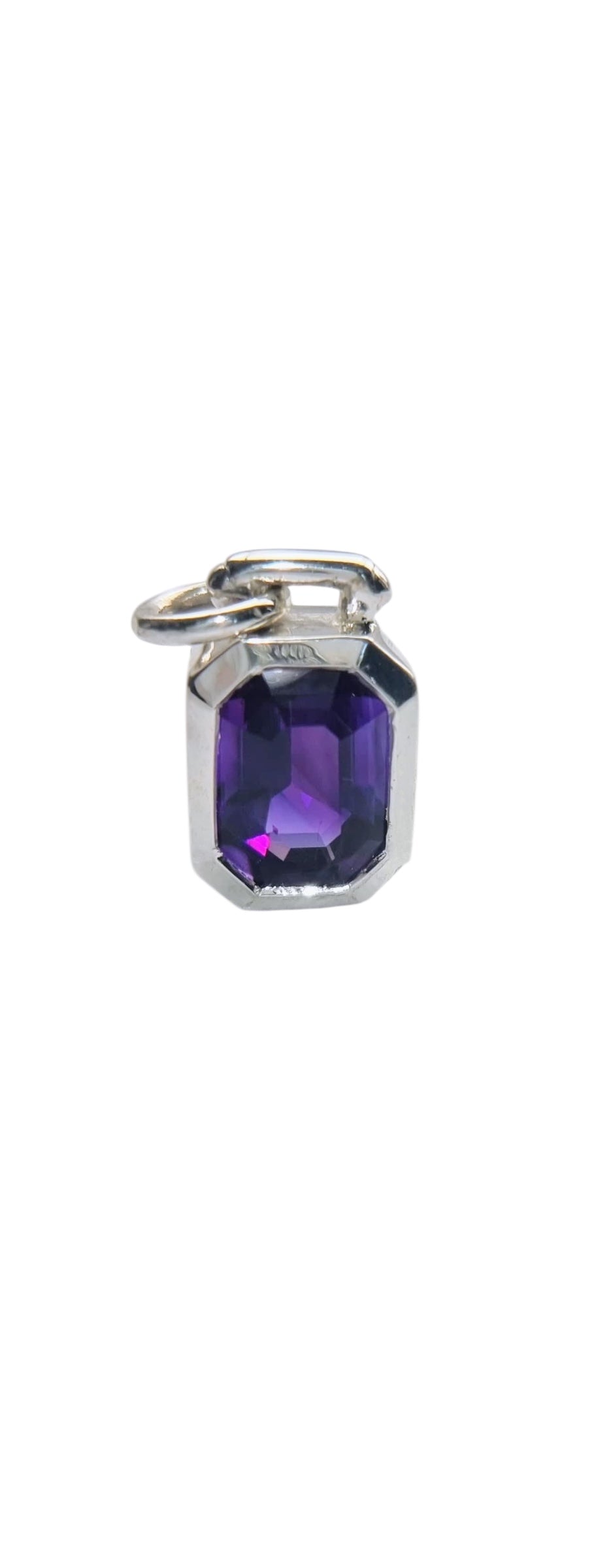 1.8ct Emerald-Cut Amethyst Sailor Pendant in Sterling Silver