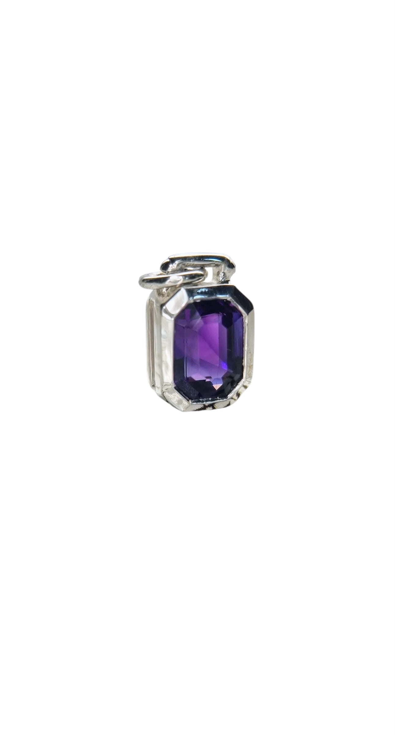 1.8ct Emerald-Cut Amethyst Sailor Pendant in Sterling Silver