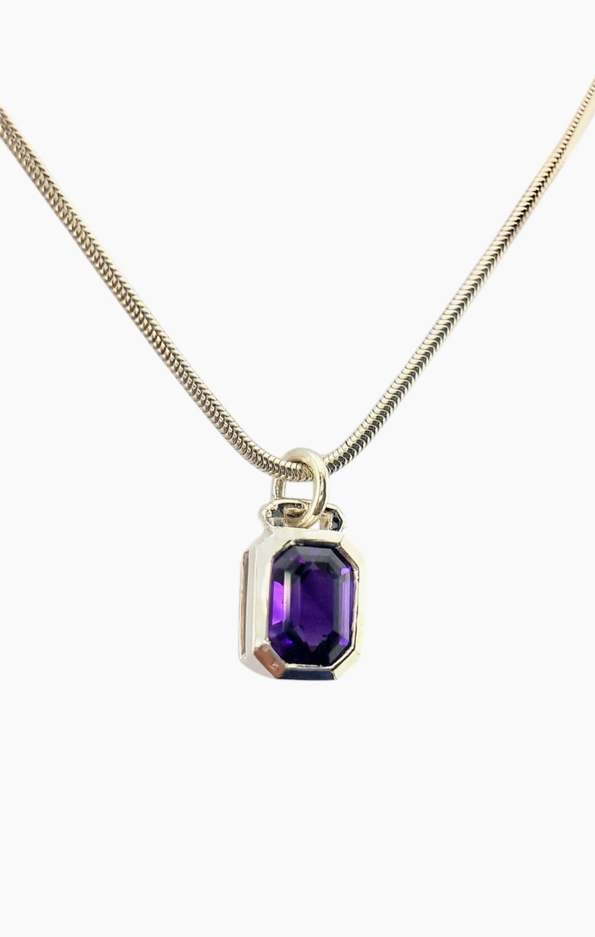1.8ct Emerald-Cut Amethyst Sailor Pendant in Sterling Silver