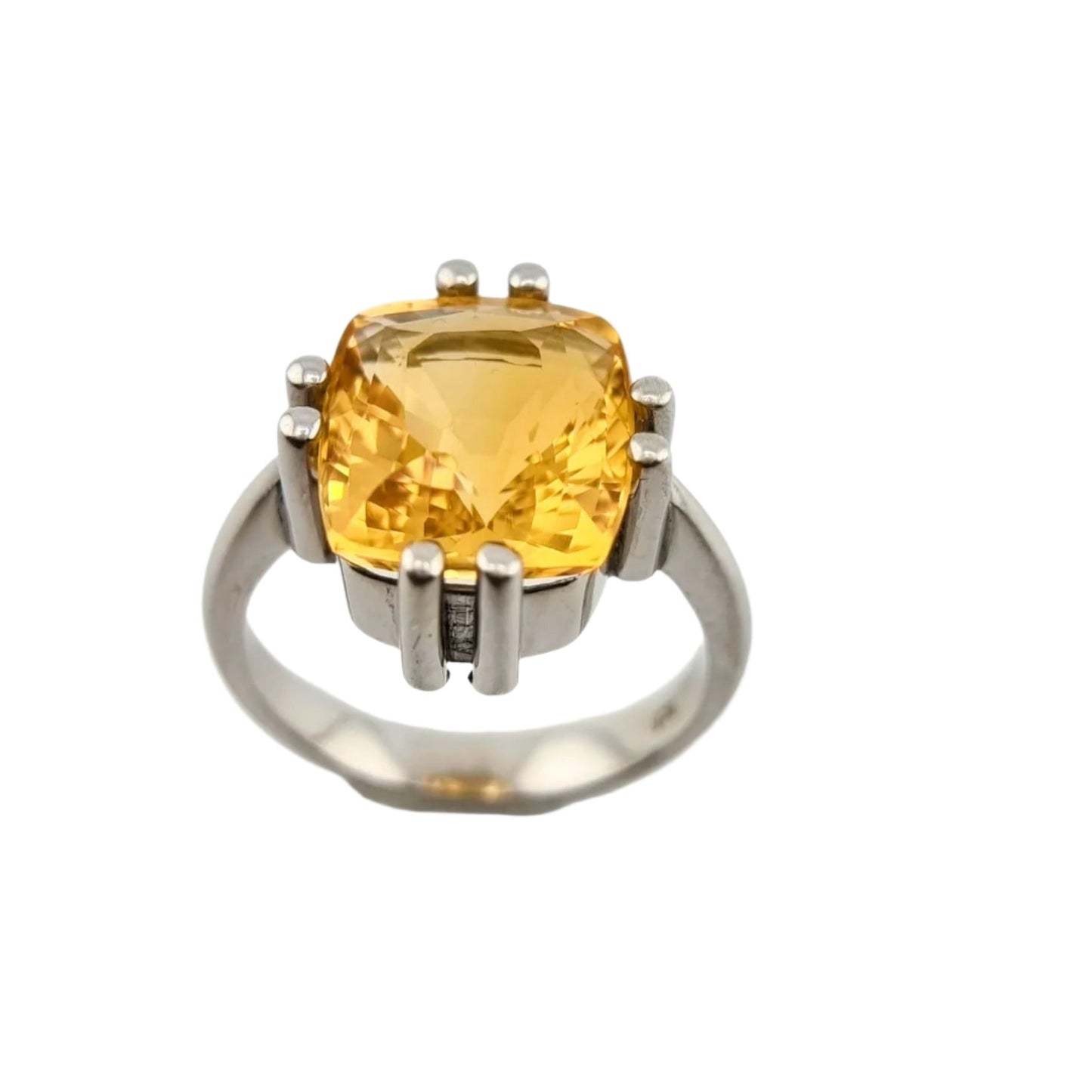 11ct Cushion Cut Natural No Heat Citrine Ring - Hanna Boya