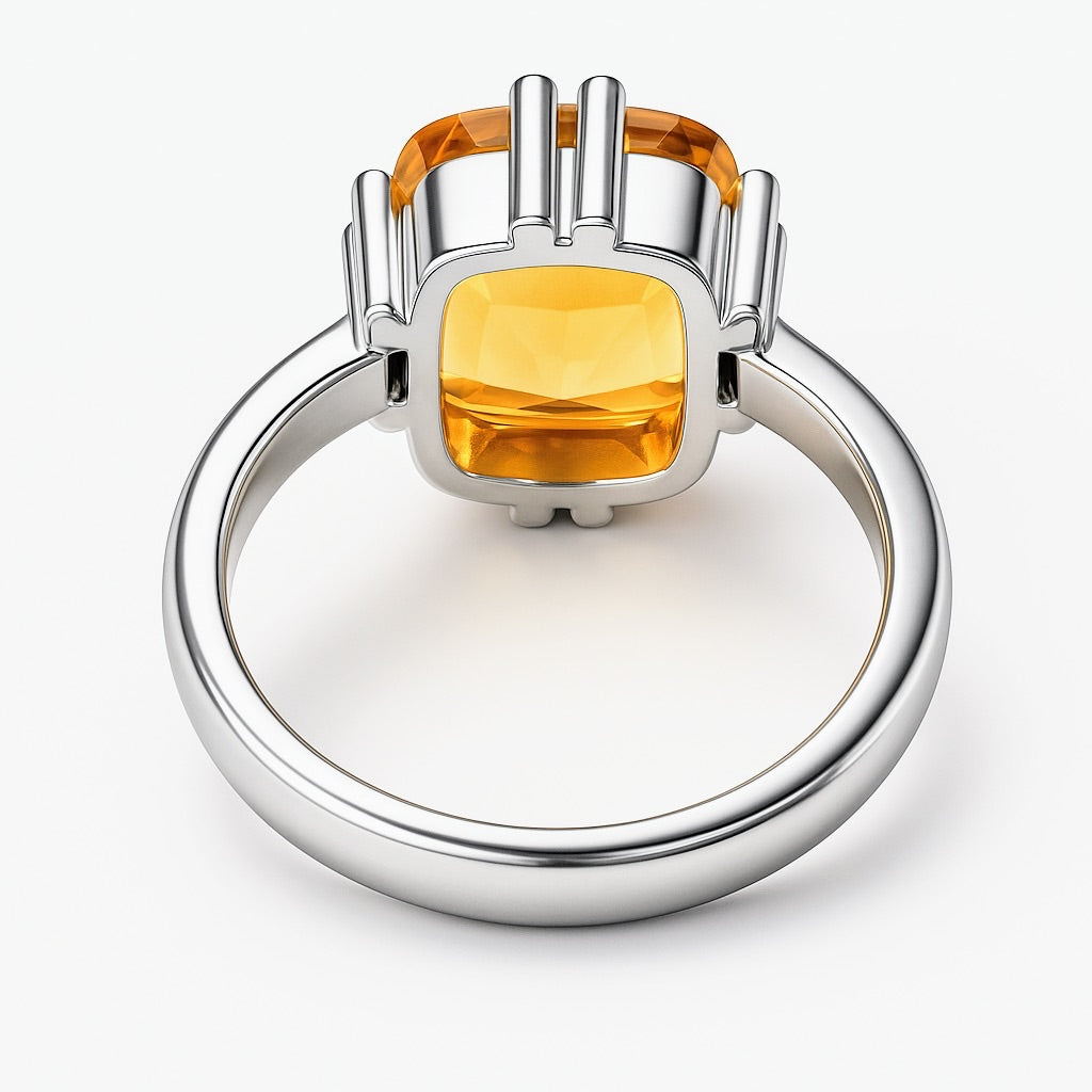 11ct Cushion Cut Natural No Heat Citrine Ring - Hanna Boya