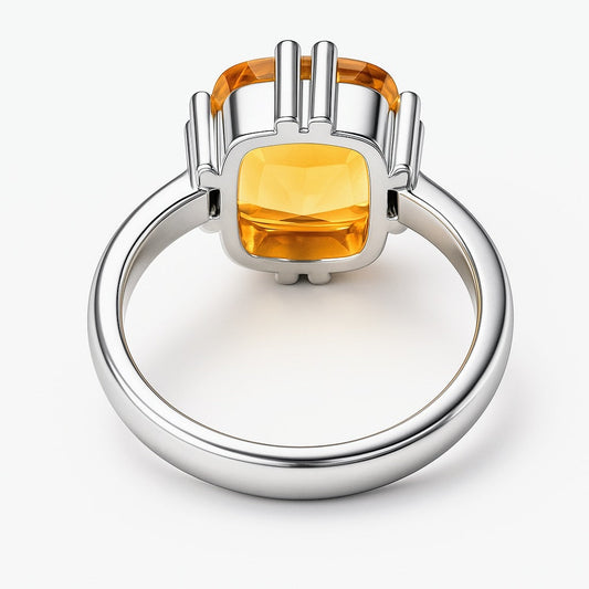 11ct Cushion Cut Natural No Heat Citrine Ring - Hanna Boya
