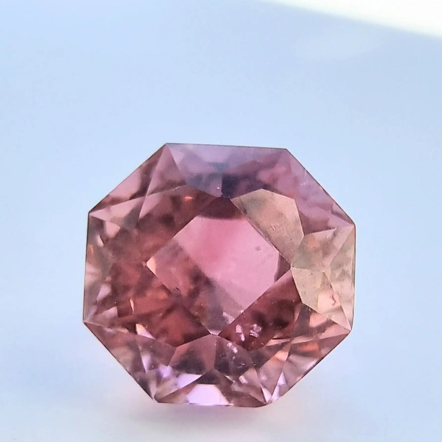 Stunning 5.28ct natural pink tourmaline gemstone with an octagonal cut. A rare and untreated gem, ideal for unique jewelry creations.