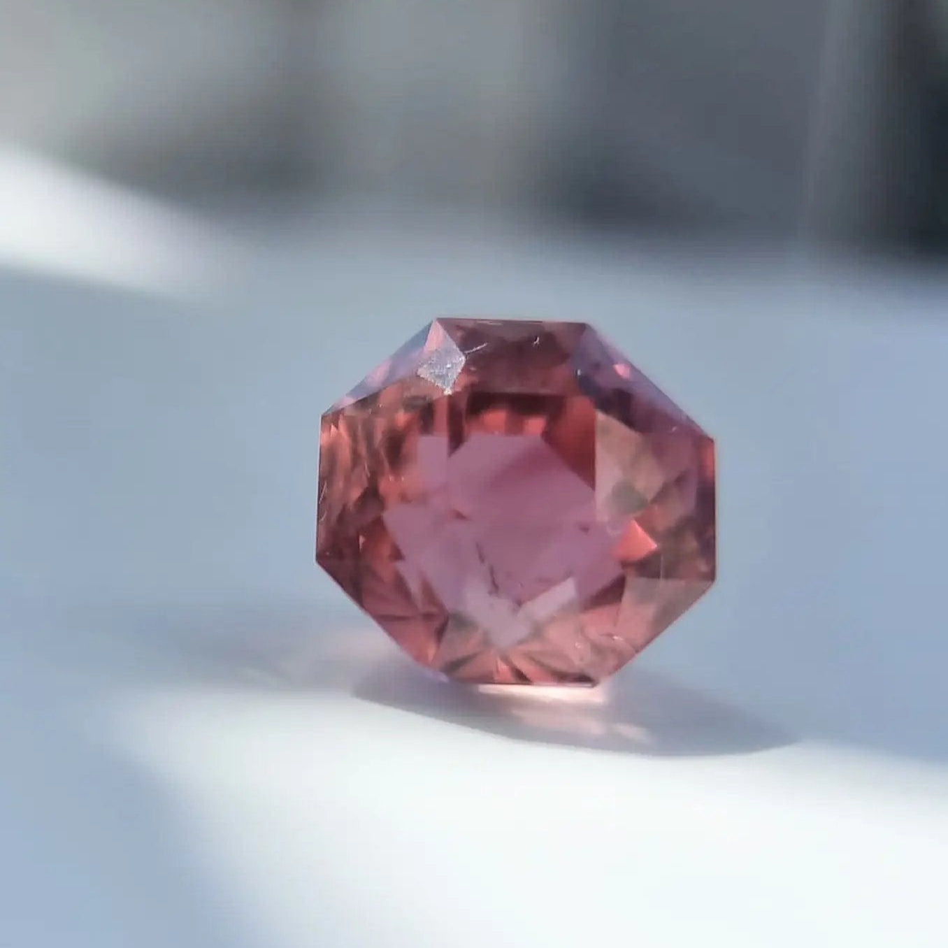 Rare 5.28ct natural pink tourmaline gemstone with an octagonal cut. A perfect addition to gemstone collections or custom jewelry pieces.
