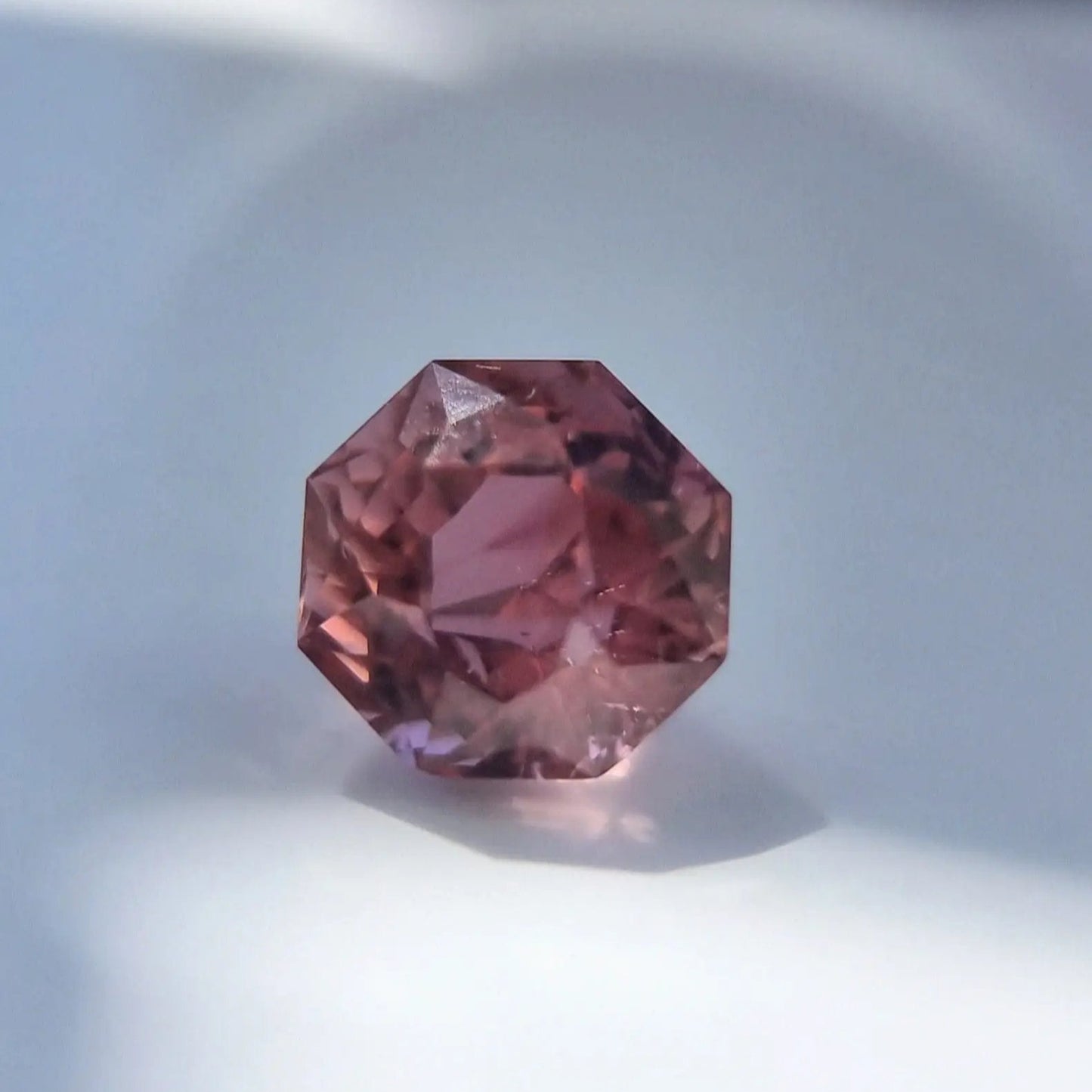 5.28ct natural pink tourmaline gemstone featuring a striking octagonal cut. A high-quality loose gemstone for elegant jewelry settings.