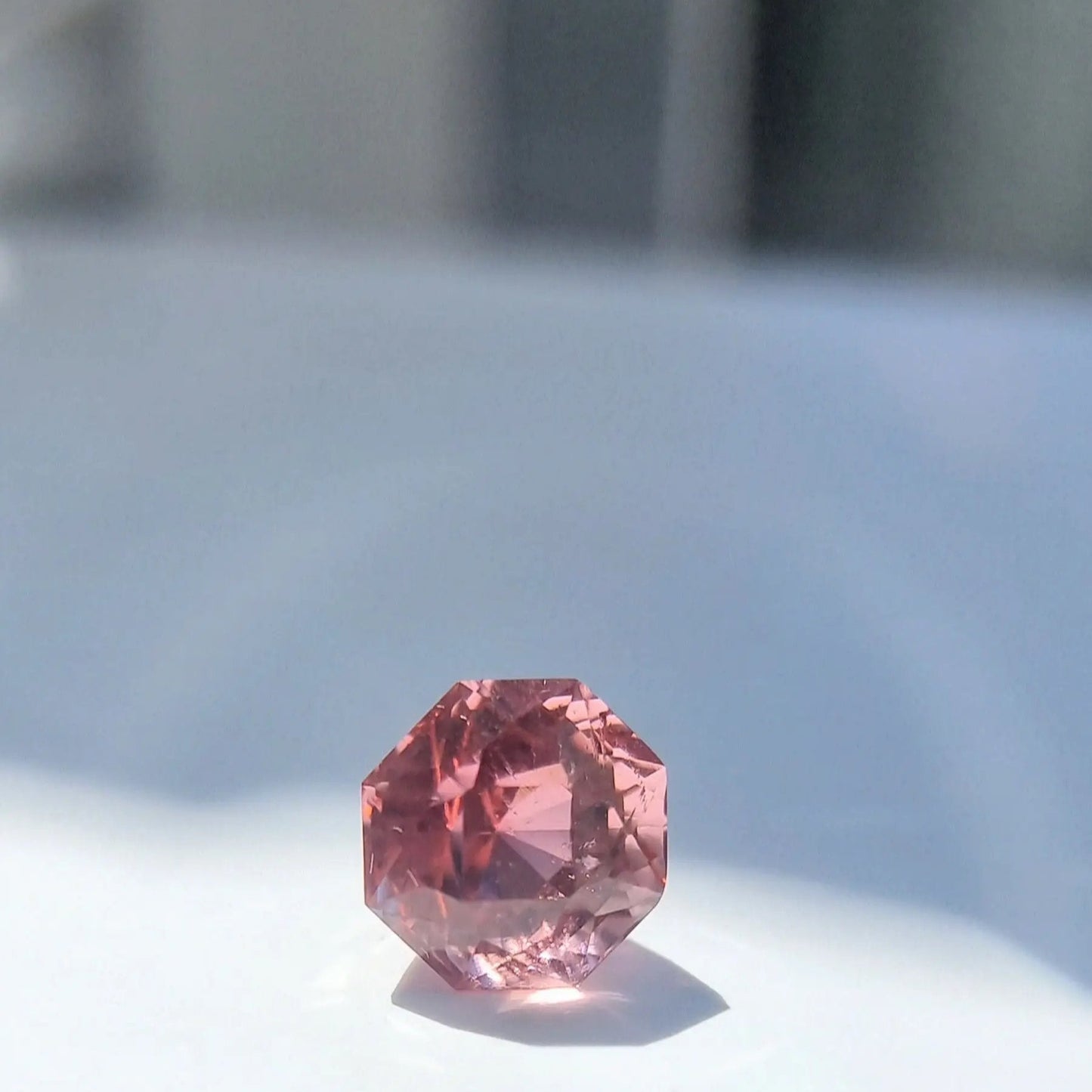 Dazzling 5.28ct octagonal pink tourmaline gemstone with a natural, untreated color. A perfect choice for custom jewelry and gemstone enthusiasts.