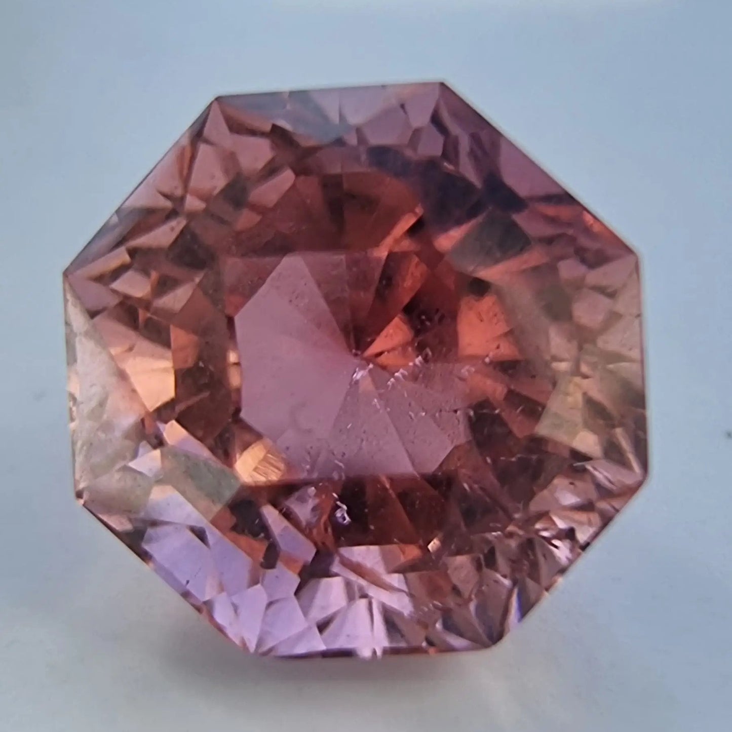 5.28ct natural pink tourmaline gemstone with an octagonal cut, showcasing exceptional brilliance. Ideal for unique jewelry designs and collections.