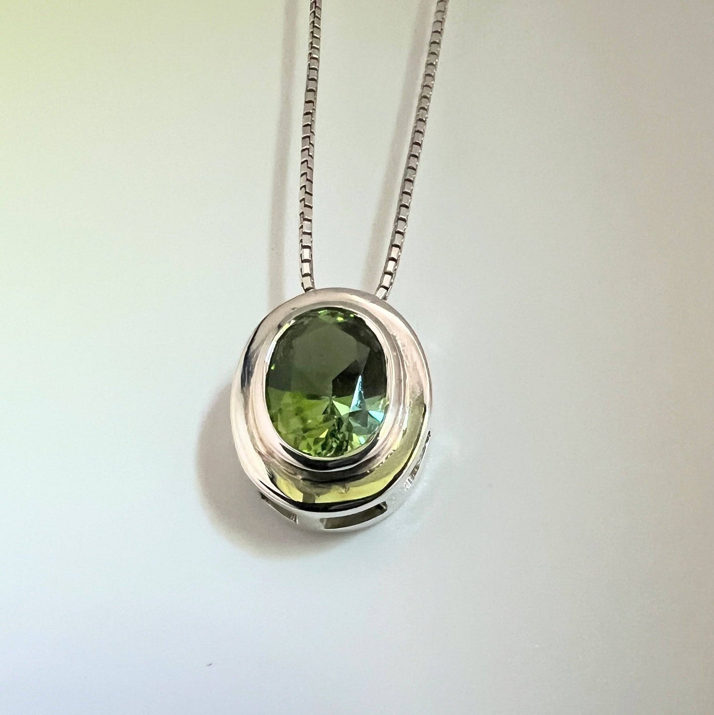 Oval Cut Natural Rare Yellow-Green Citrine Necklace Pendant - Hanna Boya