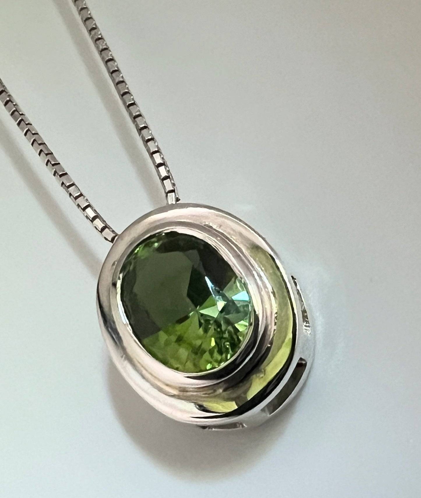 Oval Cut Natural Rare Yellow-Green Citrine Necklace Pendant - Hanna Boya