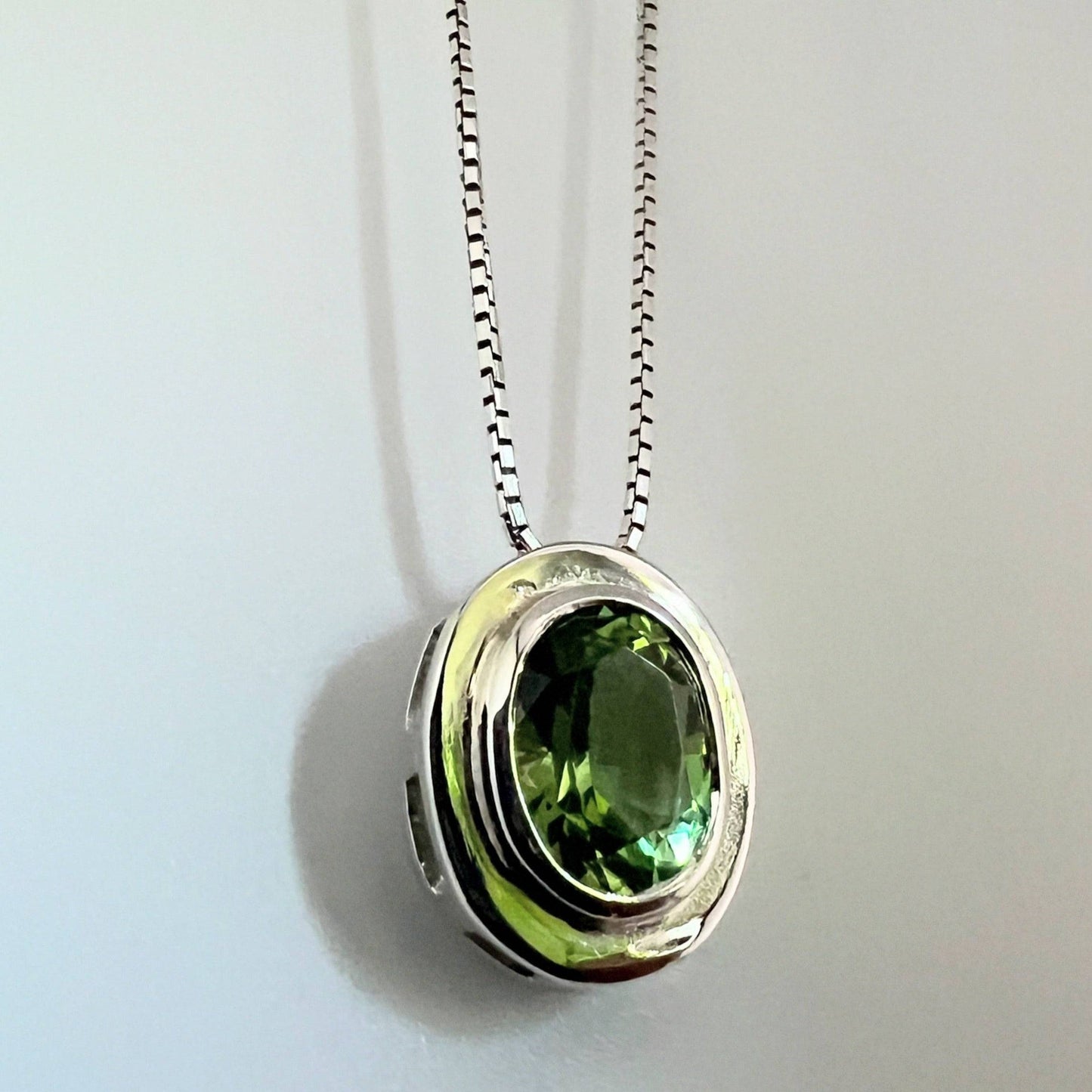 Oval Cut Natural Rare Yellow-Green Citrine Necklace Pendant - Hanna Boya