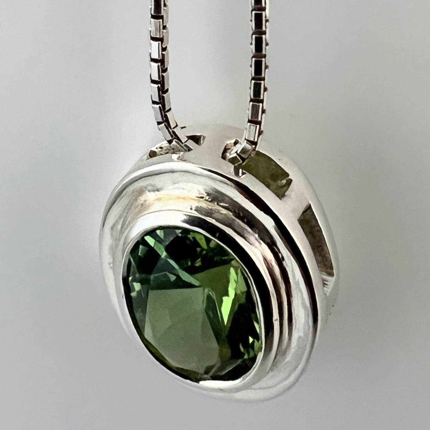 Oval Cut Natural Rare Yellow-Green Citrine Necklace Pendant - Hanna Boya