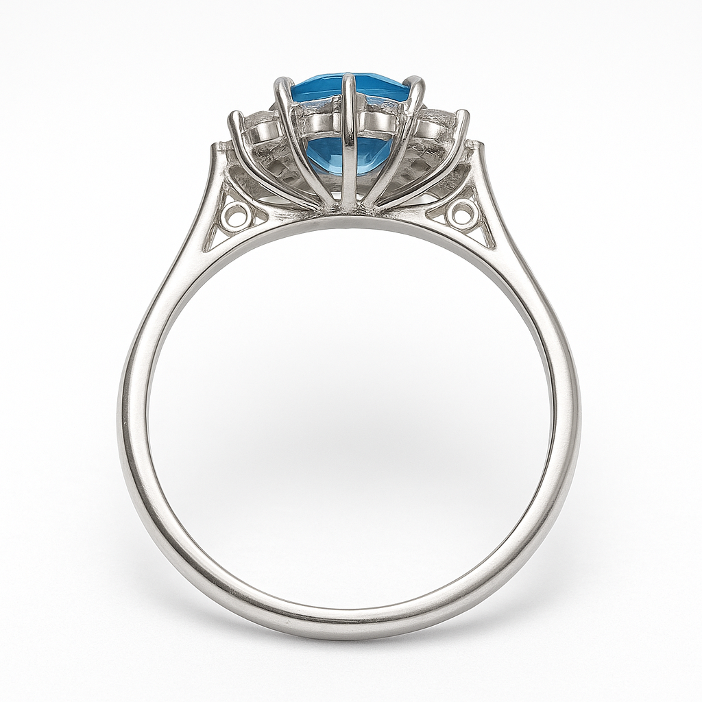 1ct Oval Natural Blue Topaz Statement Ring - Hanna Boya