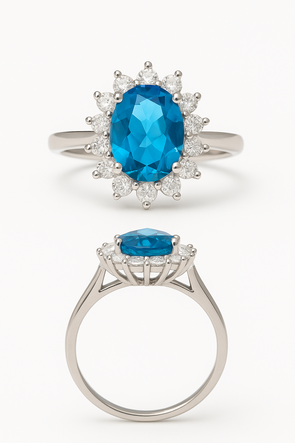 1ct Oval Natural Blue Topaz Statement Ring - Hanna Boya