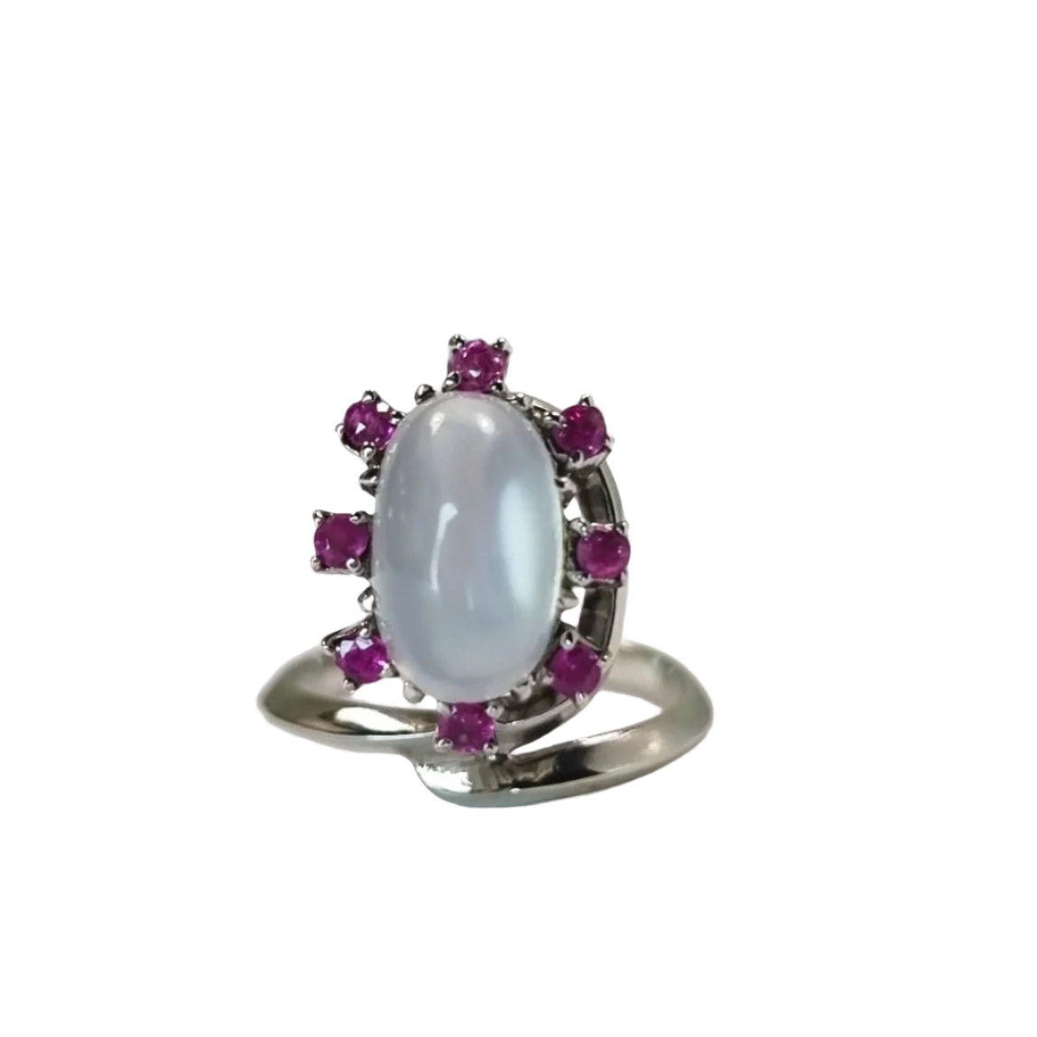 2ct Moonstone Natural Pink Ruby Cocktail Ring - Hanna Boya