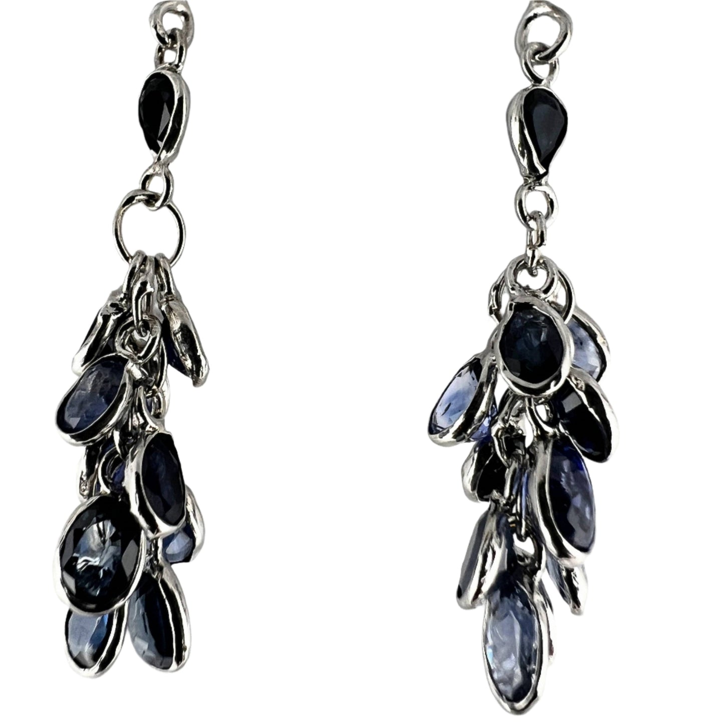 Natural Blue Sapphire Cluster Earrings - Hanna Boya