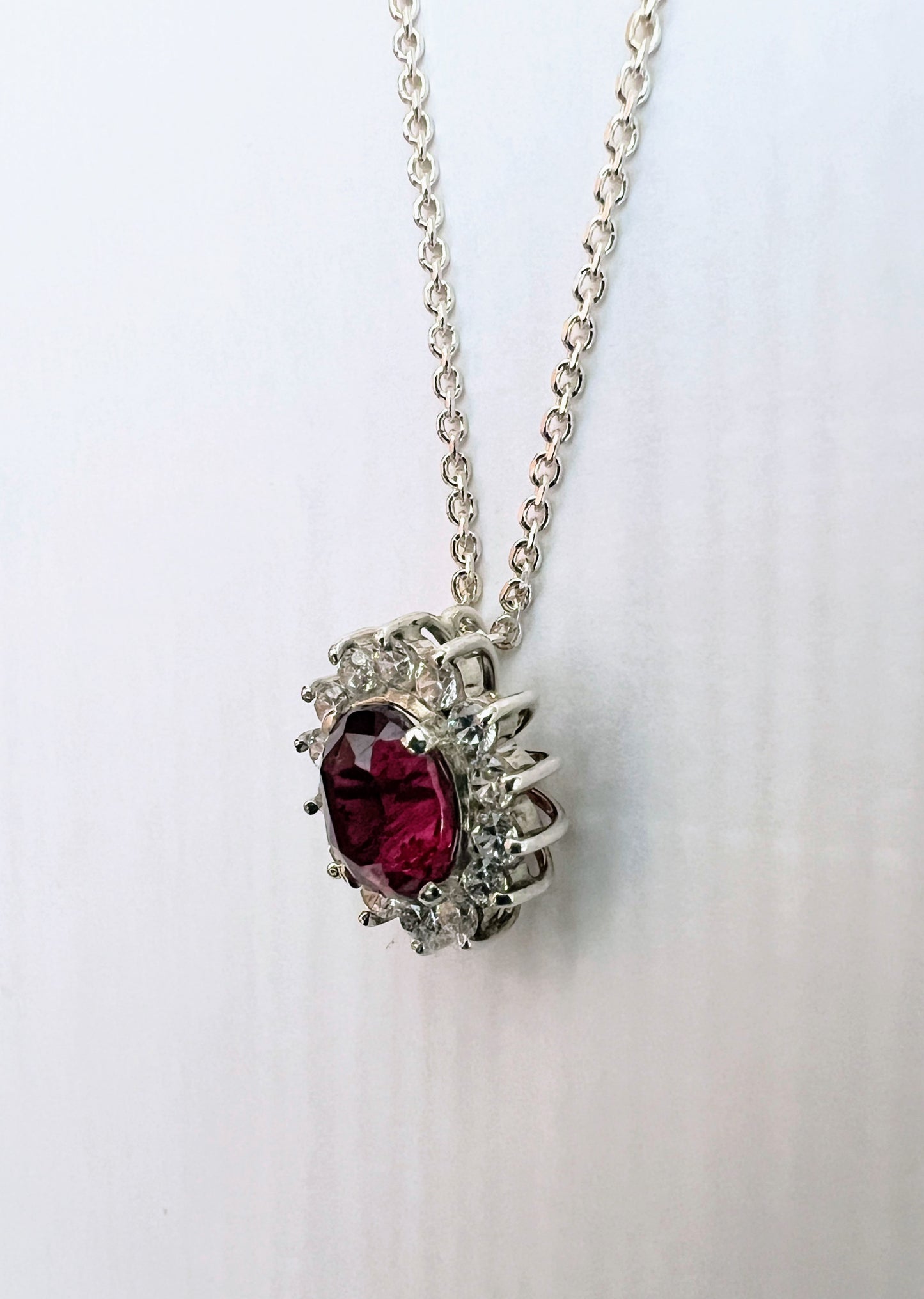 3ct Oval Pink Tourmaline Pendant Necklace - Hanna Boya