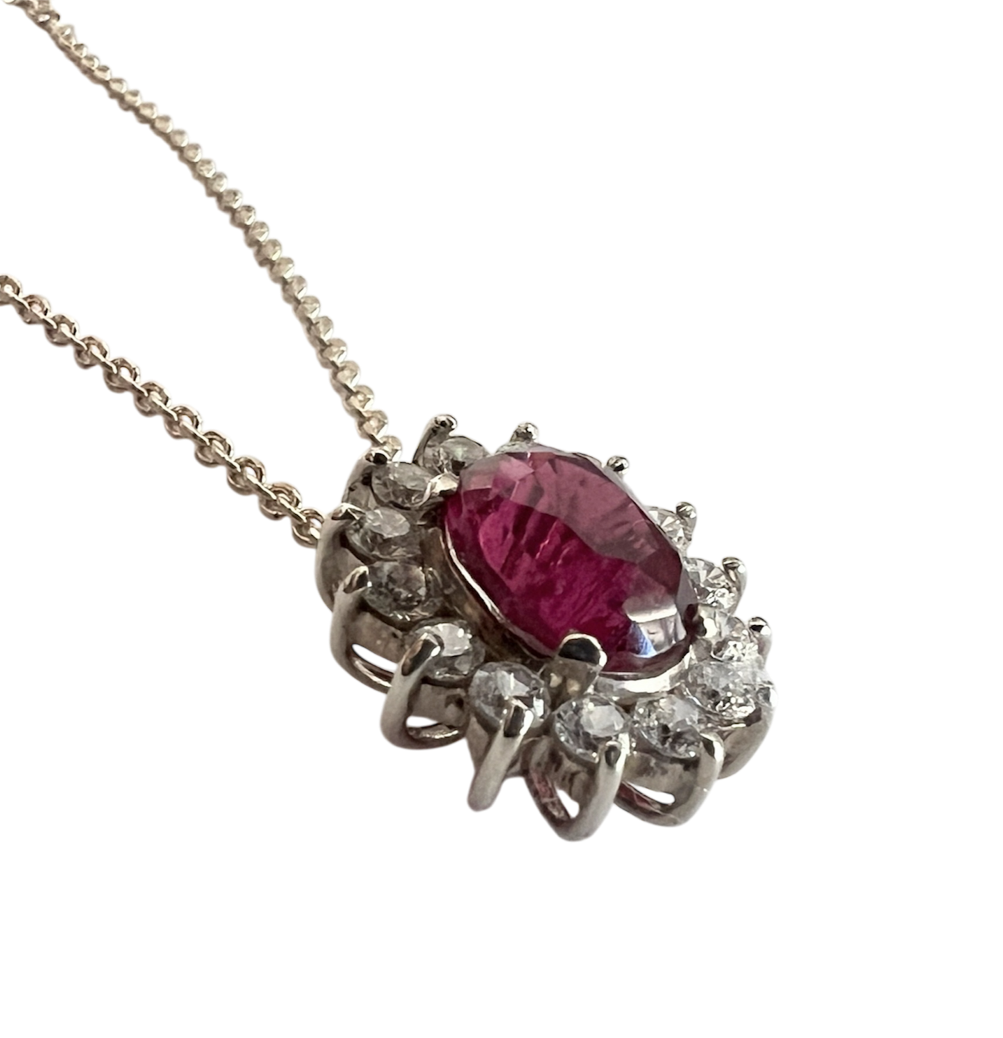 3ct Oval Pink Tourmaline Pendant Necklace - Hanna Boya