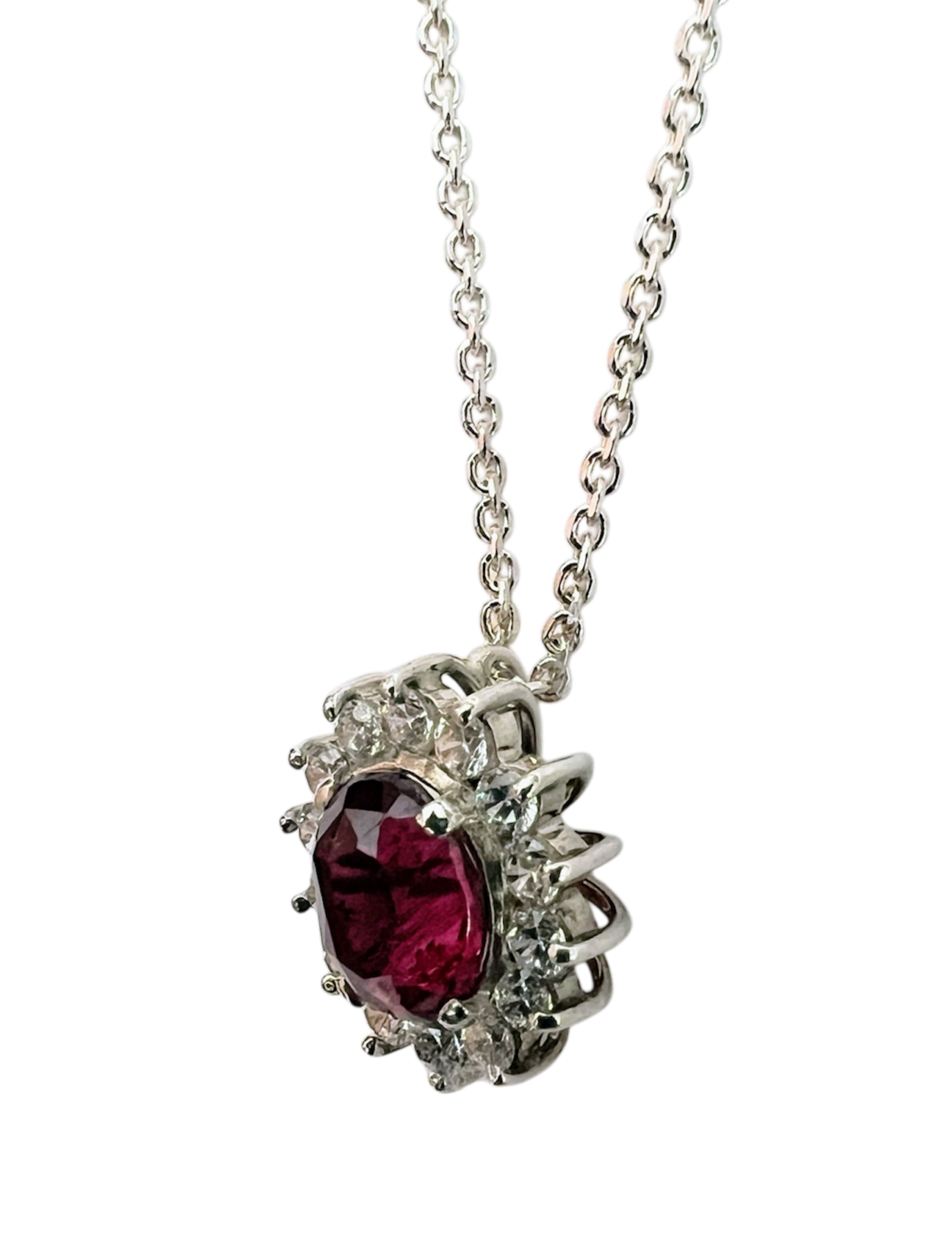 3ct Oval Pink Tourmaline Pendant Necklace - Hanna Boya