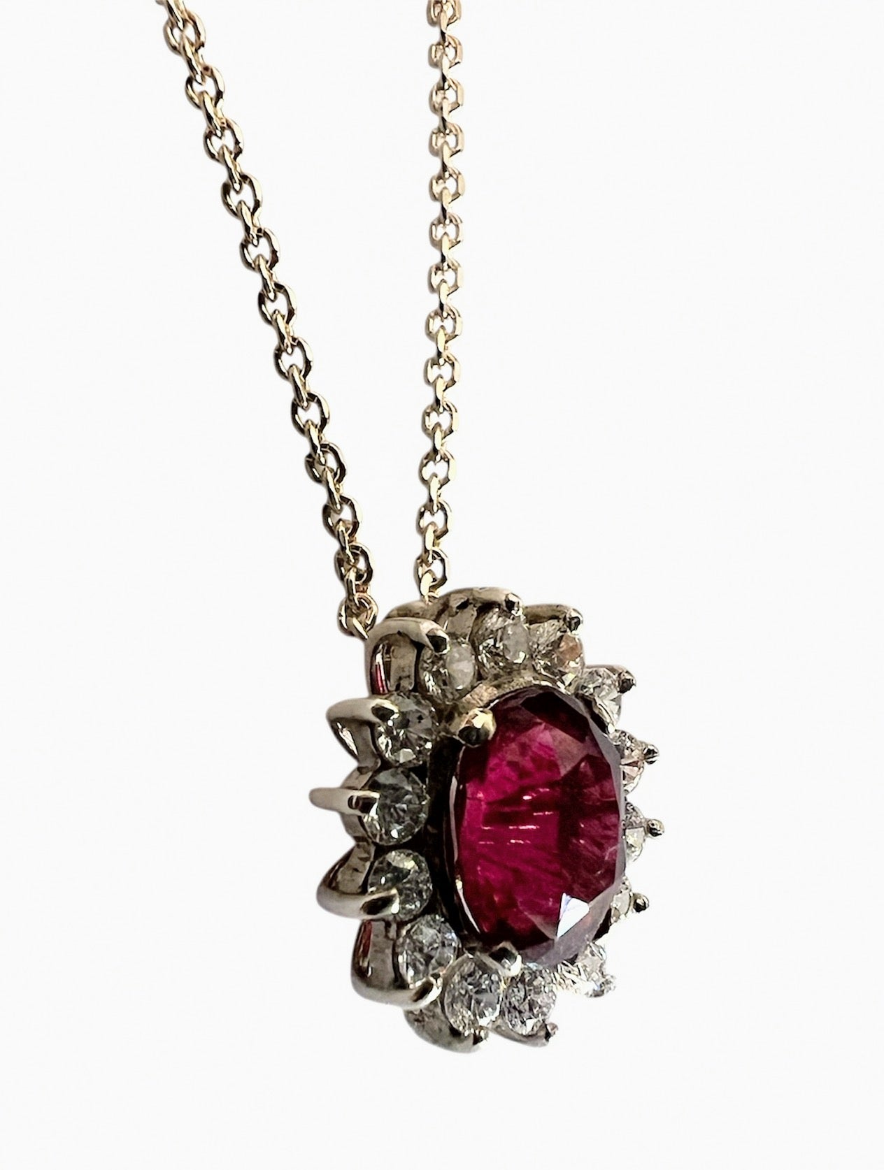 3ct Oval Pink Tourmaline Pendant Necklace - Hanna Boya