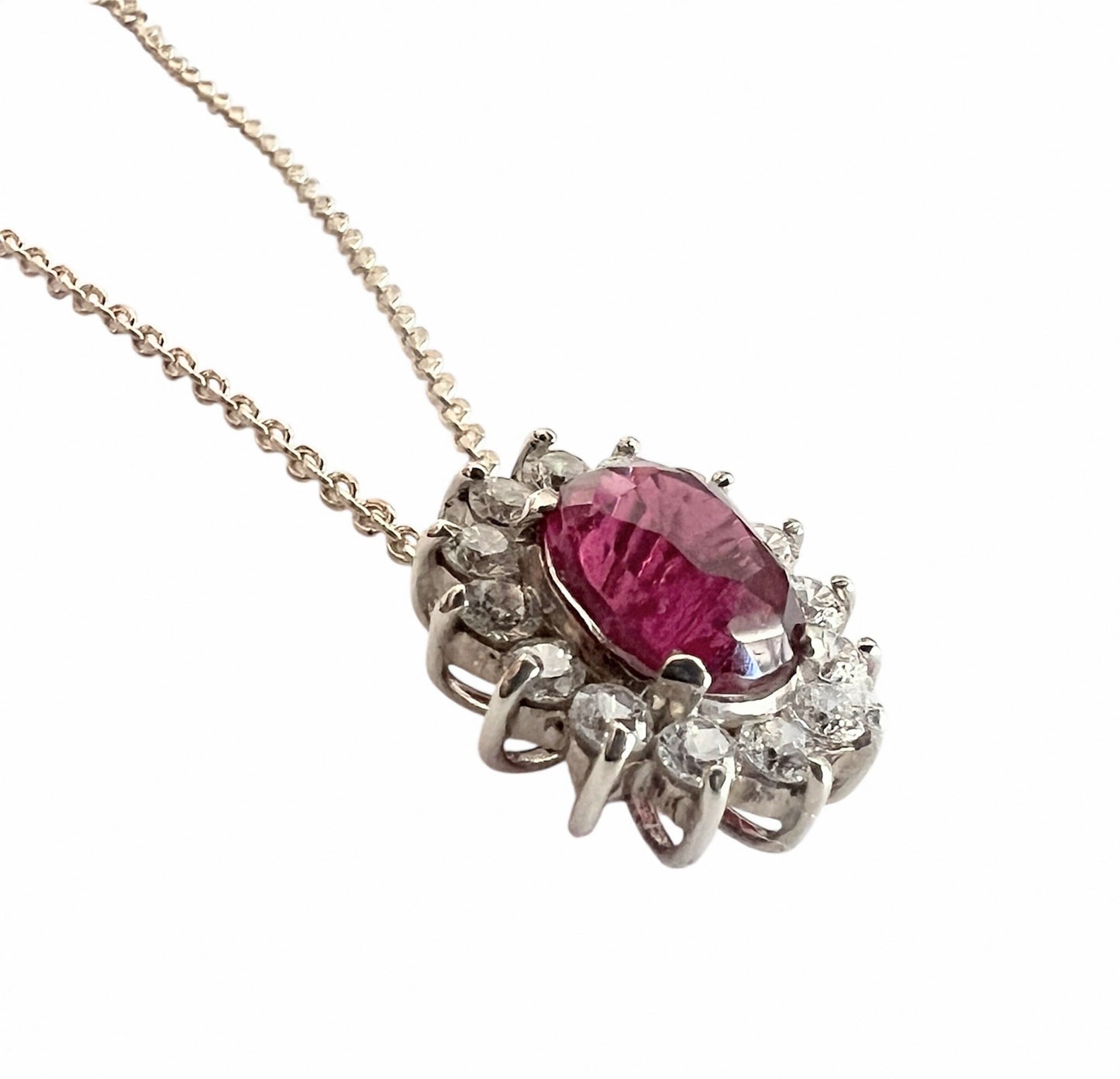3ct Oval Pink Tourmaline Pendant Necklace - Hanna Boya