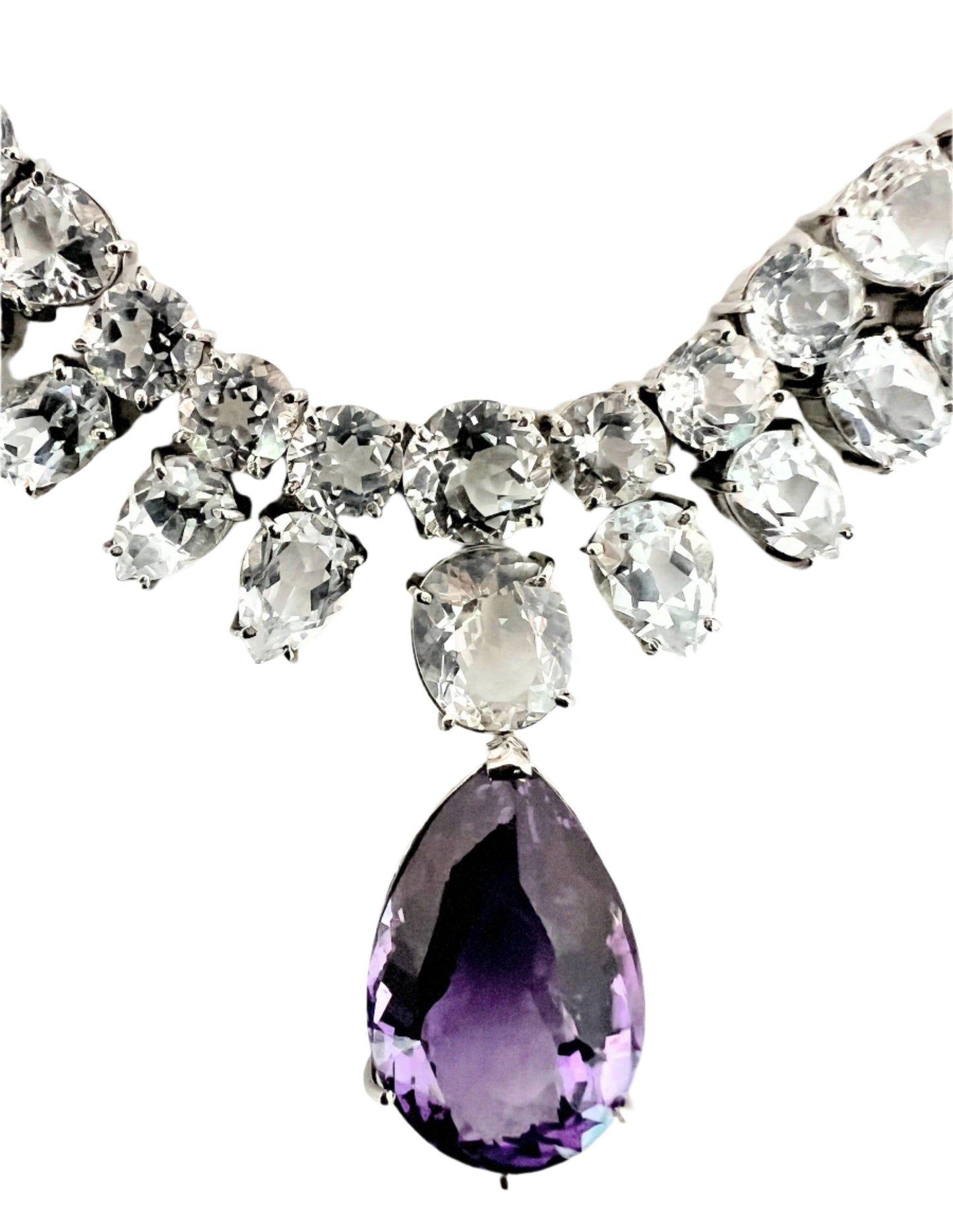 10ct Pear Cut Amethyst and Topaz Necklace - Hanna Boya