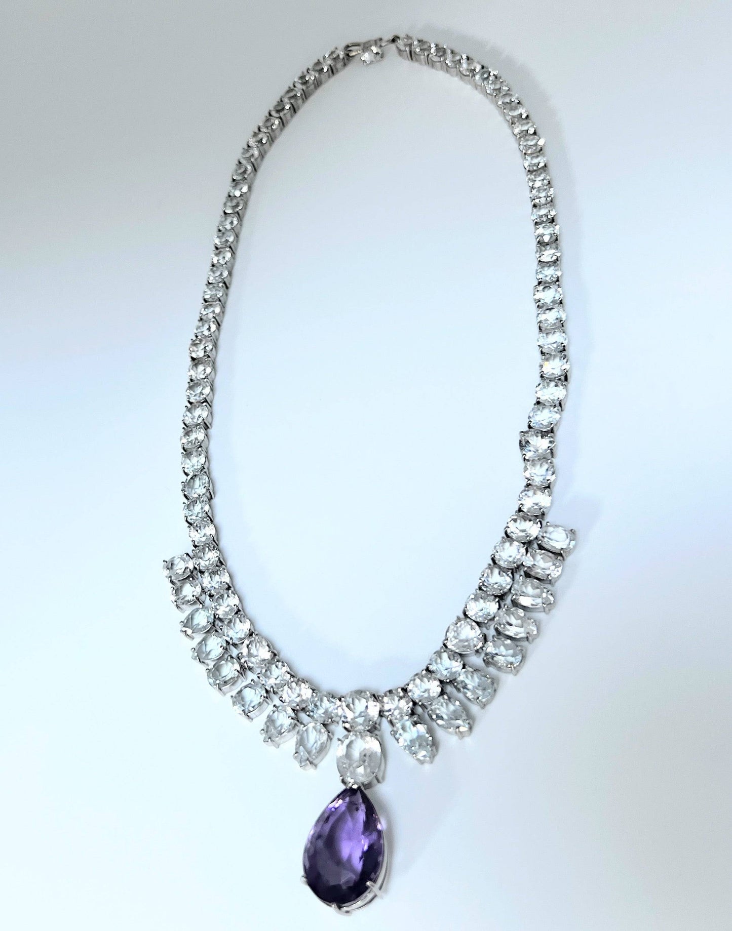 10ct Pear Cut Amethyst and Topaz Necklace - Hanna Boya