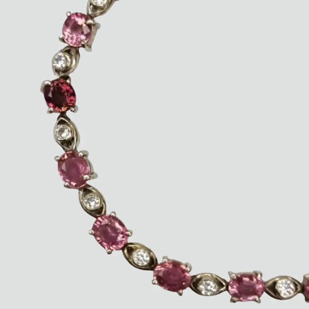5.5ctw Pink Tourmaline Tennis Bracelet - Hanna Boya