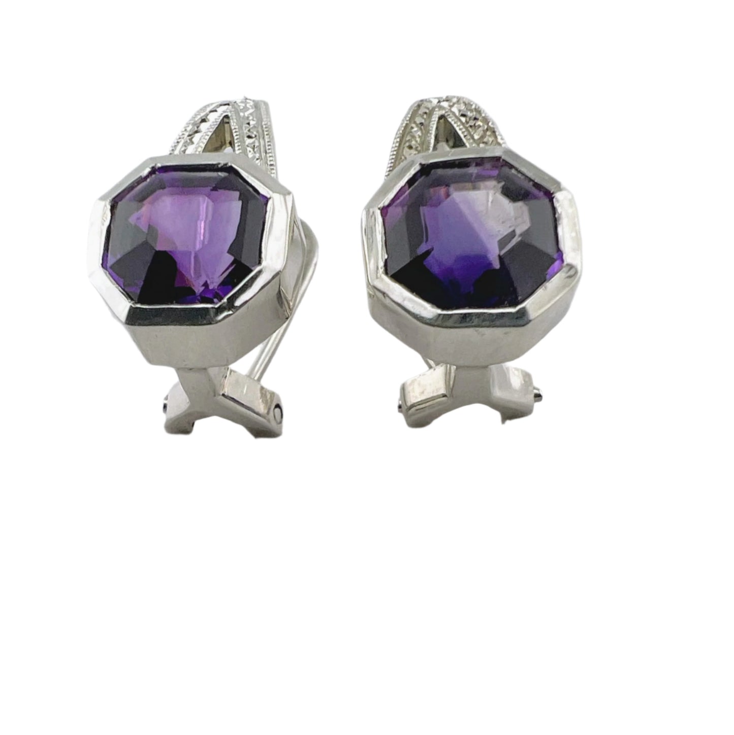 Amethyst Lever-back Sterling Silver Earrings - Hanna Boya
