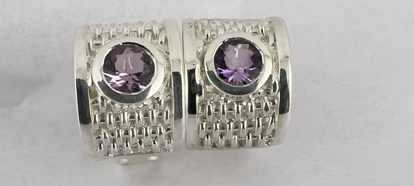 Handmade BENYA Amethyst Lever-Back Earrings - Hanna Boya