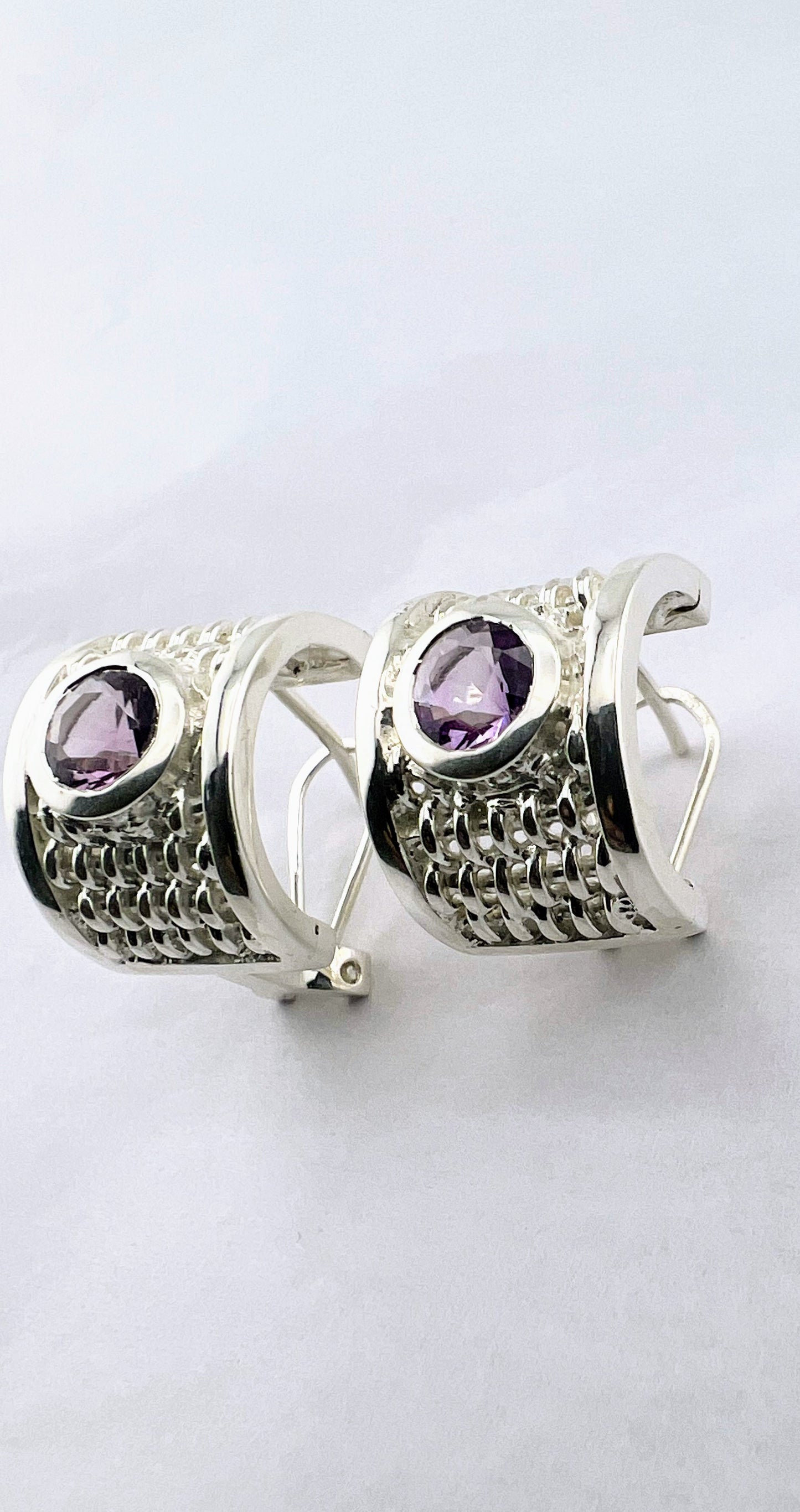 Handmade BENYA Amethyst Lever-Back Earrings - Hanna Boya