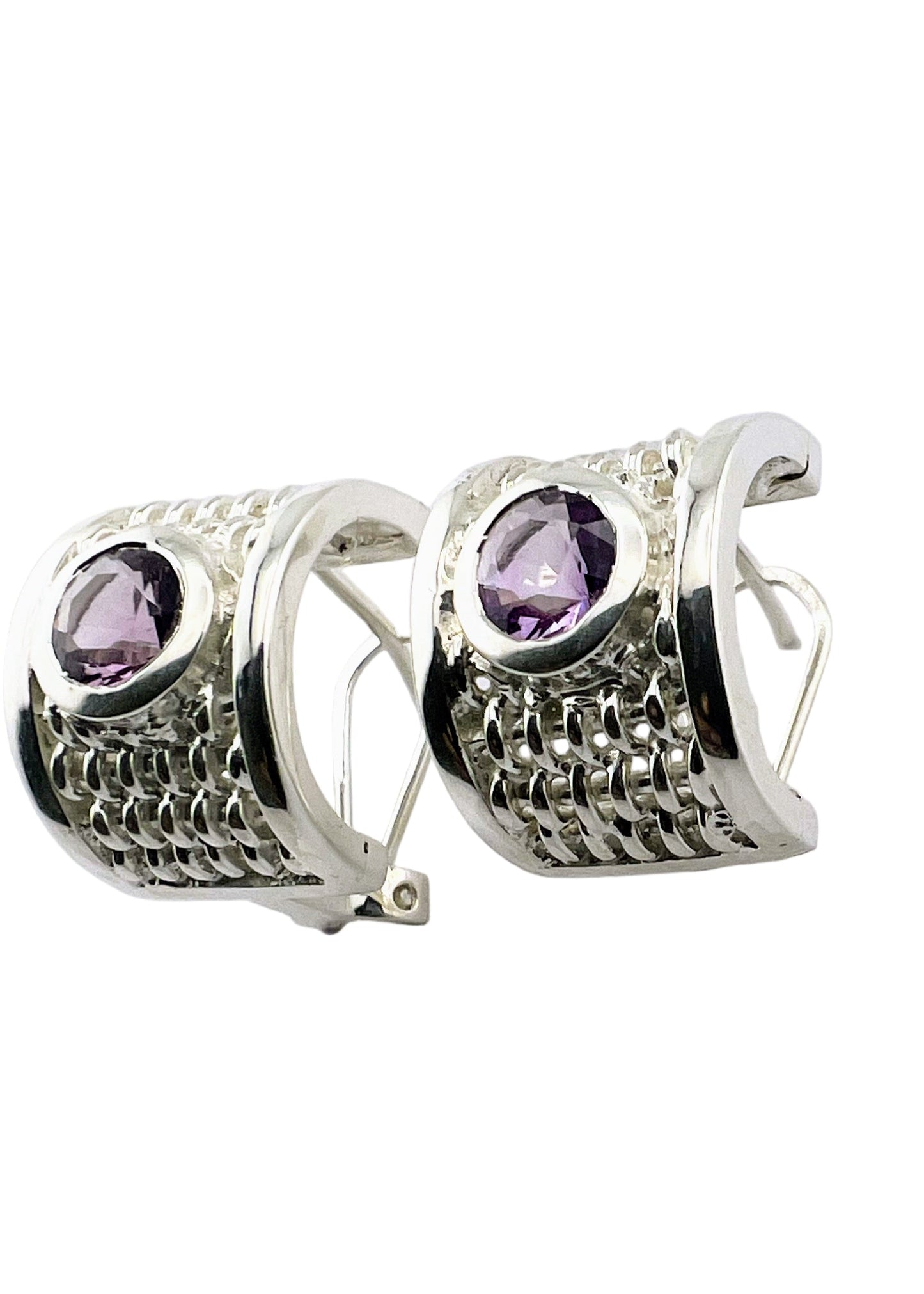 Handmade BENYA Amethyst Lever-Back Earrings - Hanna Boya