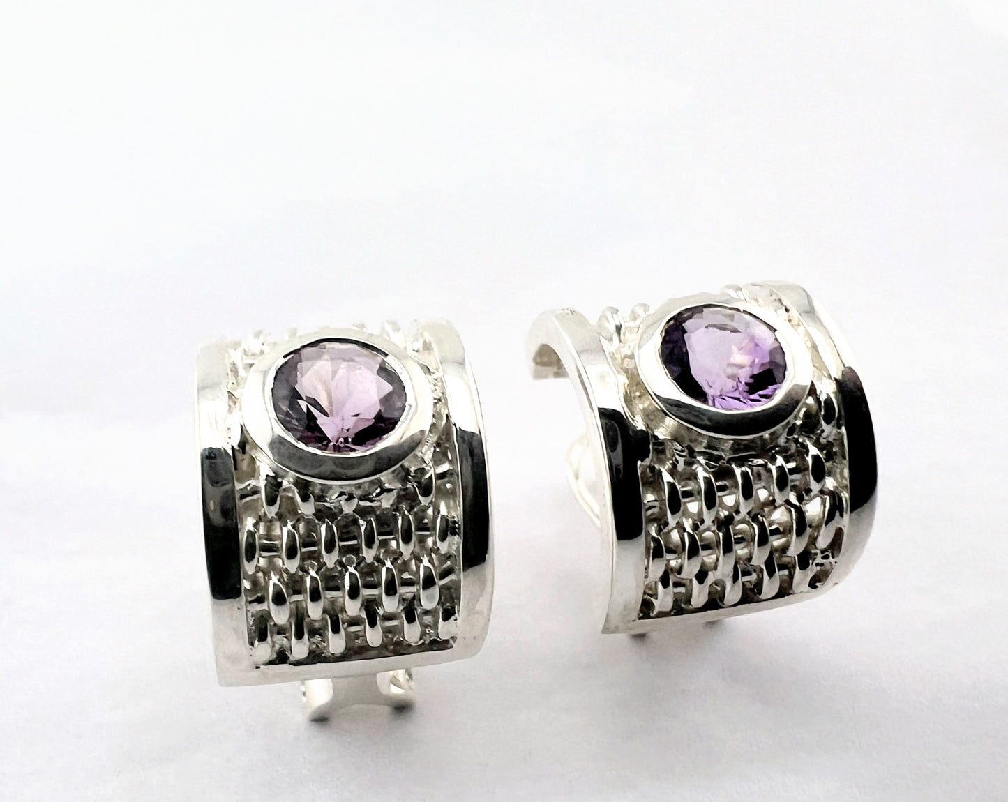 Handmade BENYA Amethyst Lever-Back Earrings - Hanna Boya
