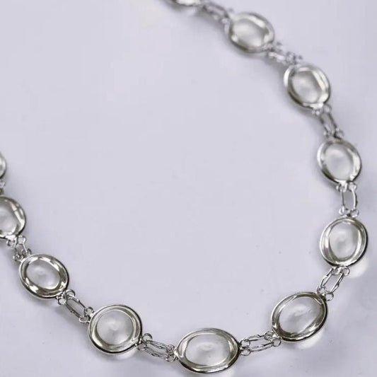 14ctw Natural Moonstone Tennis Bracelet Platinum Silver