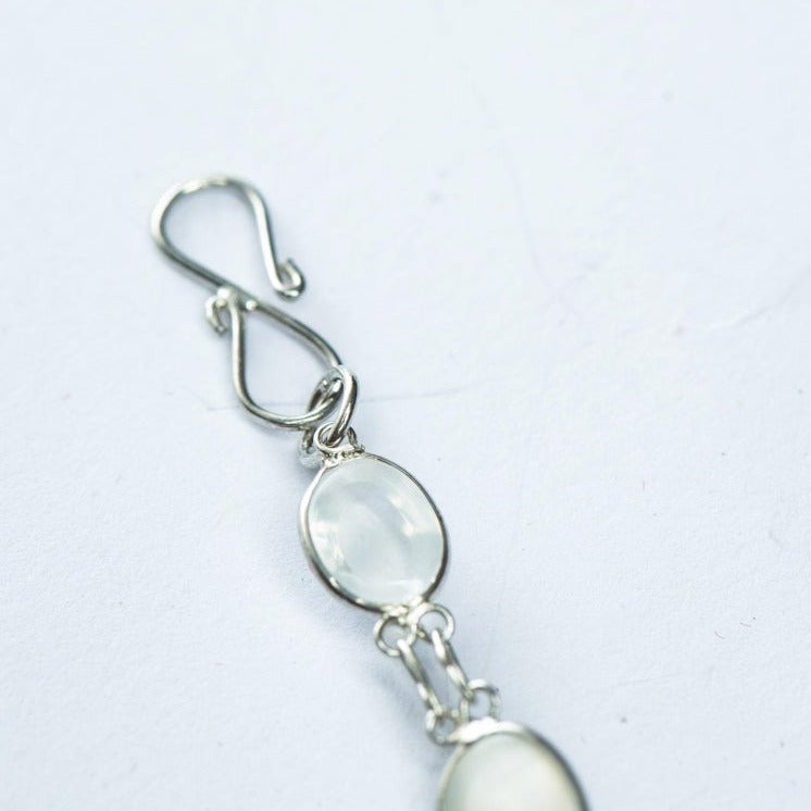 14ctw Natural Moonstone Tennis Bracelet Platinum Silver