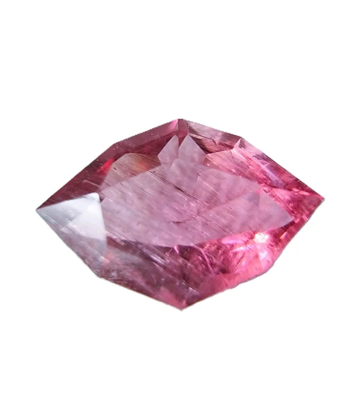 Brilliant 3.89ct marquise-cut rust pink tourmaline gemstone with a faceted surface, enhancing its natural beauty and sparkle.