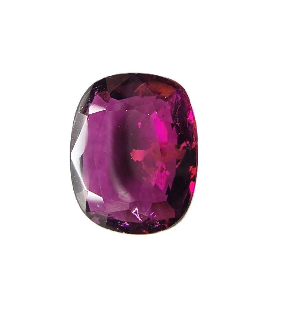 Brilliant 4.03ct cushion cut red rubellite tourmaline gemstone with deep pink tones, suitable for collectors and jewelry enthusiasts.