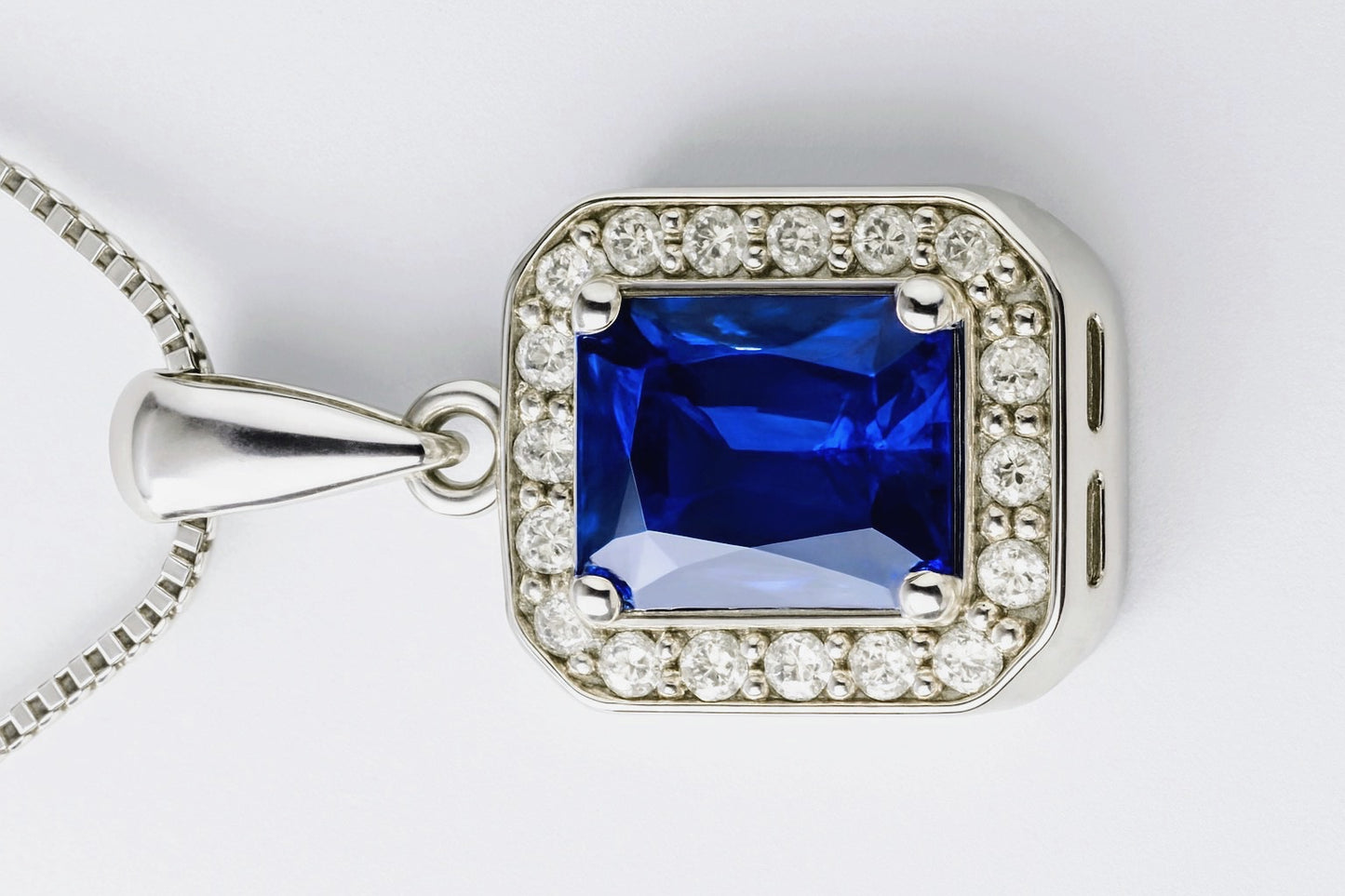 2.5ct Cushion Natural Blue Sapphire Pendant - Hanna Boya
