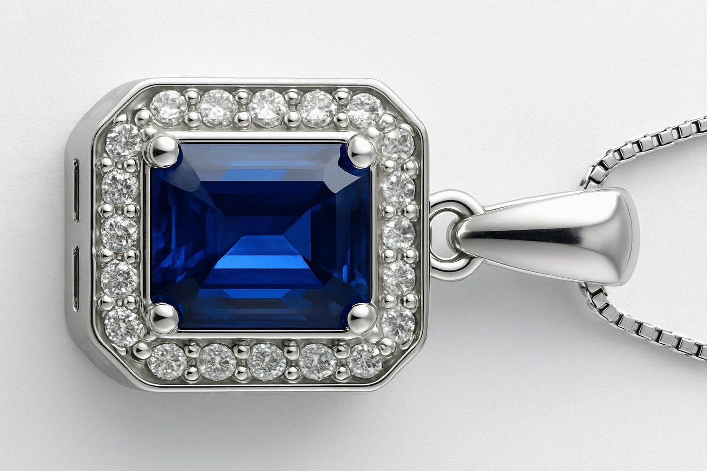 2.5ct Cushion Natural Blue Sapphire Pendant - Hanna Boya