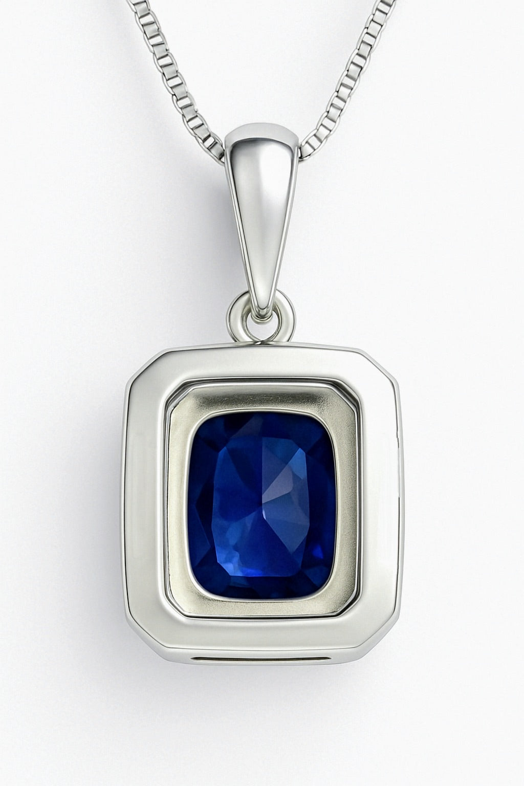 2.5ct Cushion Natural Blue Sapphire Pendant - Hanna Boya