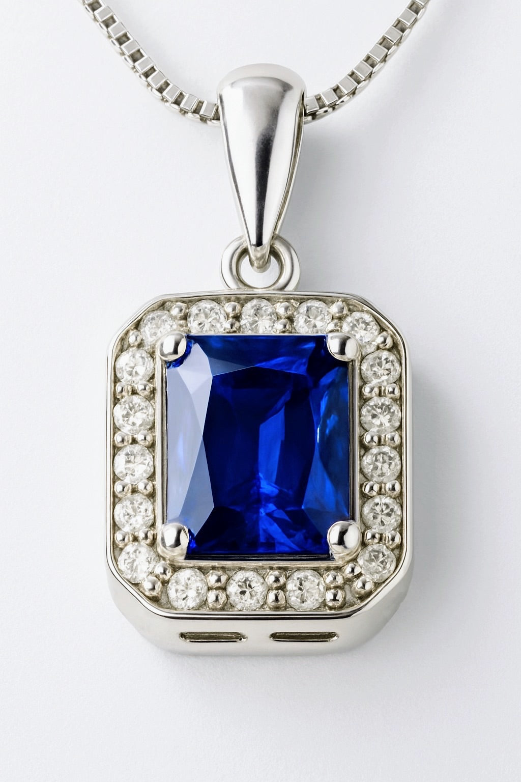 2.5ct Cushion Natural Blue Sapphire Pendant - Hanna Boya
