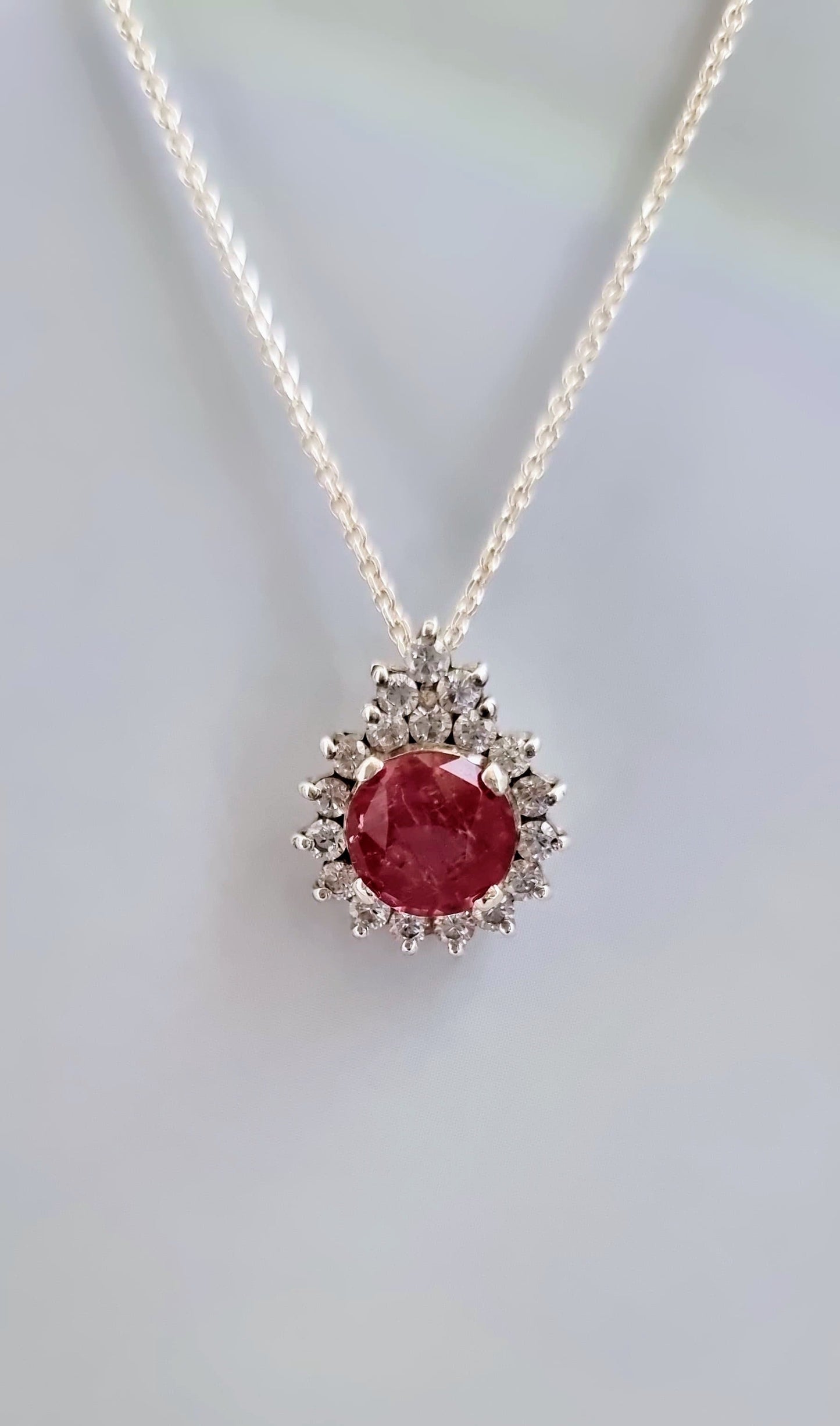 3ct Natural Round Pink Tourmaline Pendant Necklace - Hanna Boya