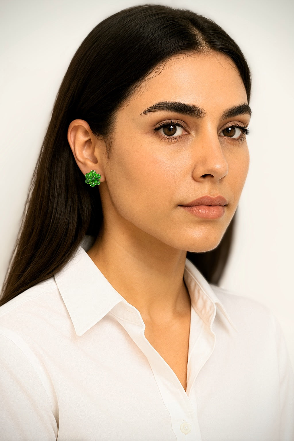 5.25ctw Natural Mint Green Peridot Stud Earrings - Hanna Boya