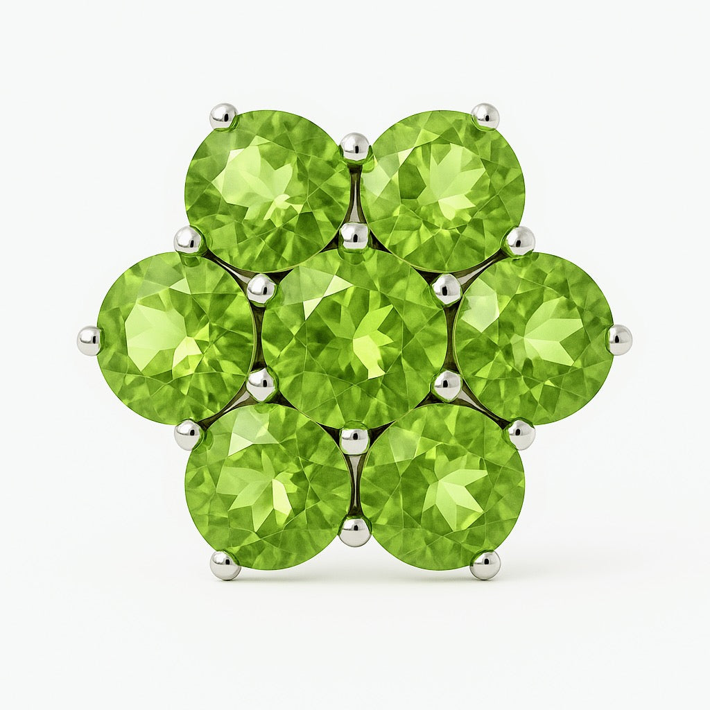 5.25ctw Natural Mint Green Peridot Stud Earrings - Hanna Boya